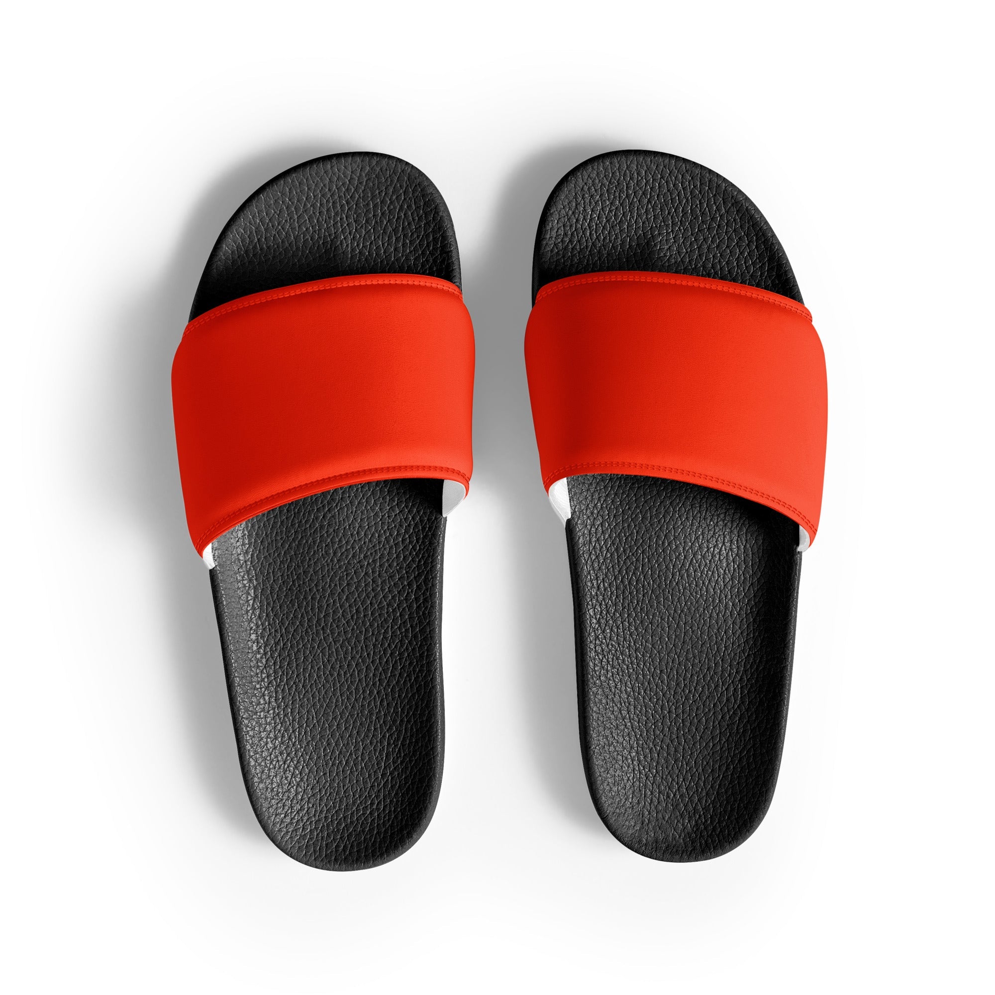 Orange Red Color Women's Slides by Visual Verse - Image 1
