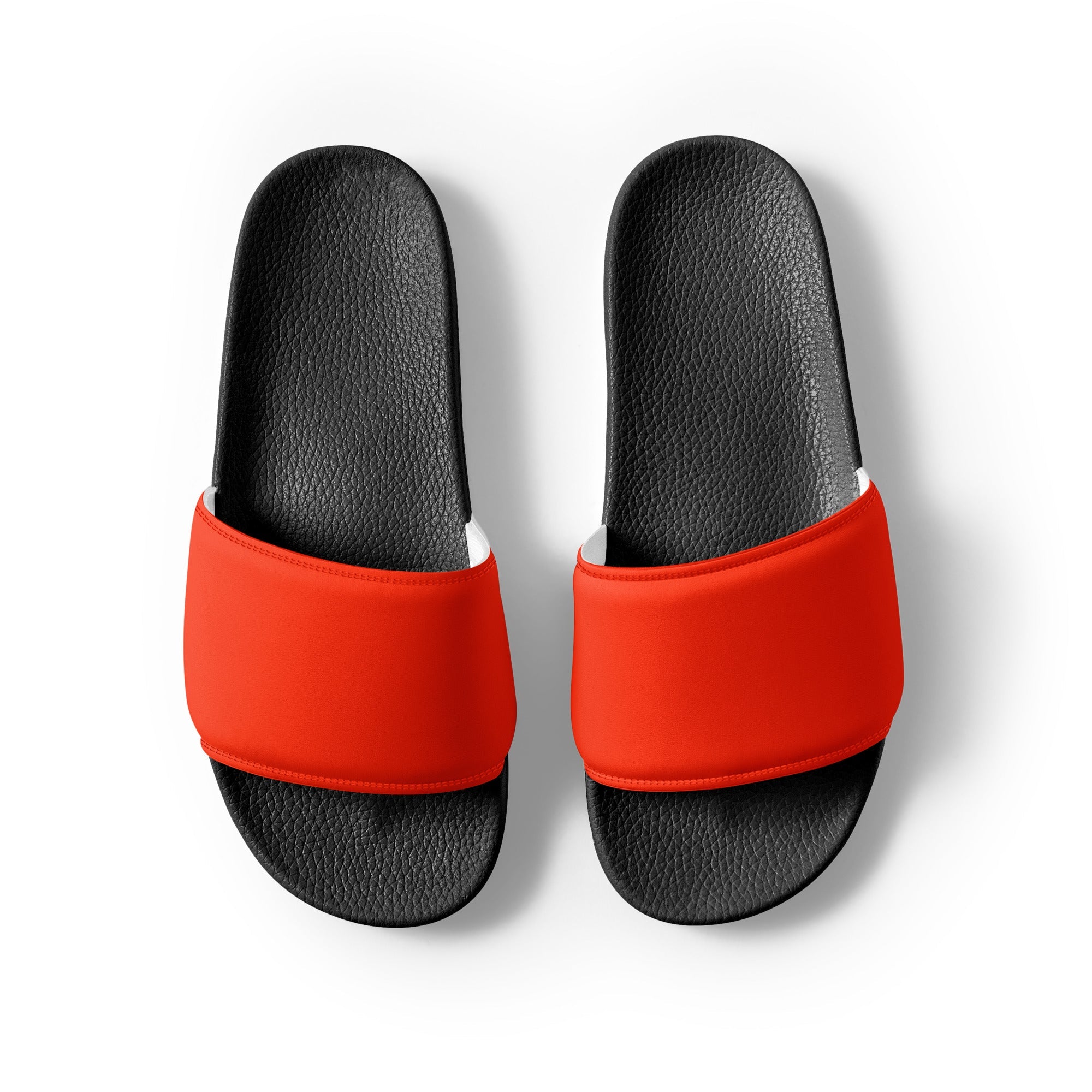 Orange Red Color Women's Slides by Visual Verse - Image 2