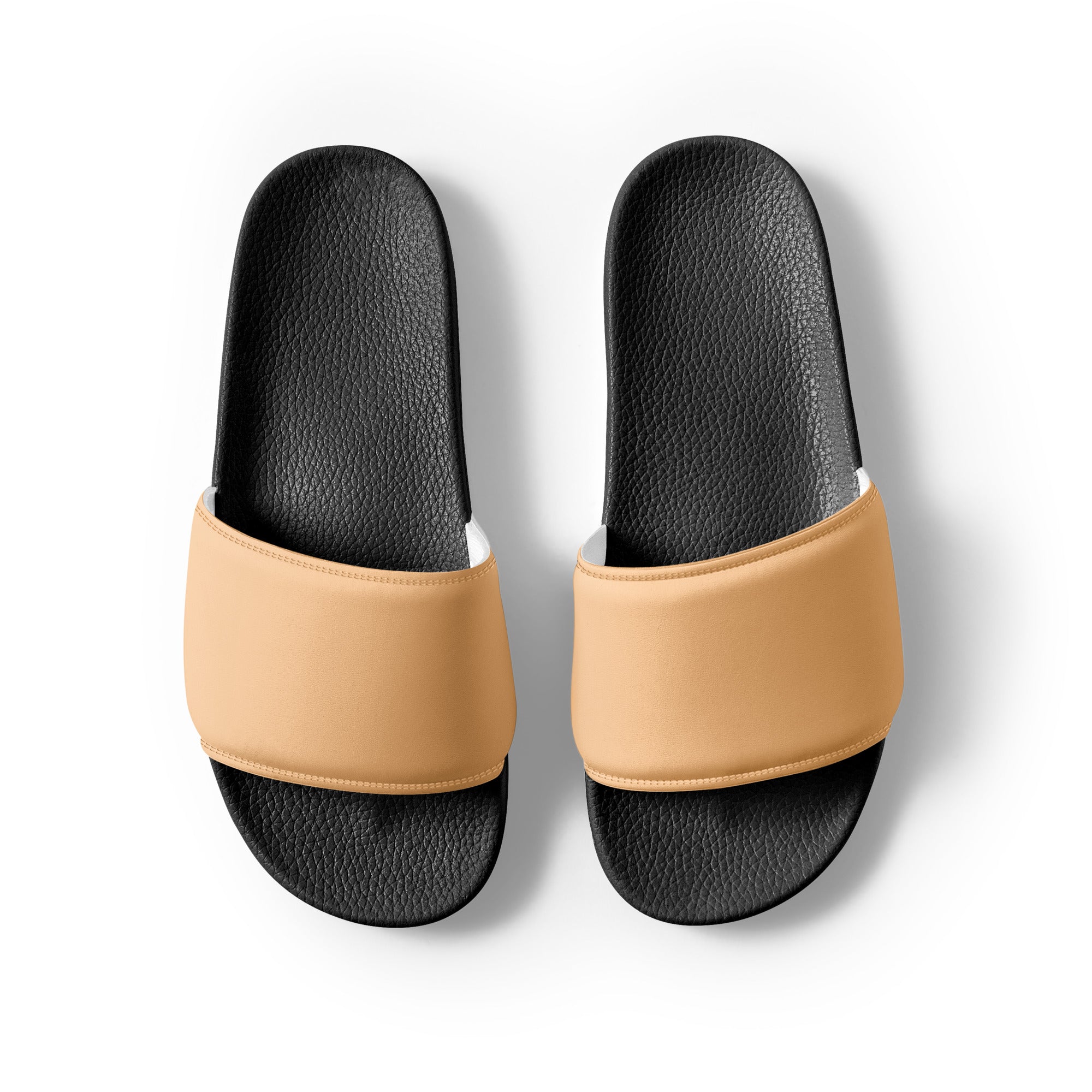 Peach Orange Color Men's Slides by Visual Verse - Image 2