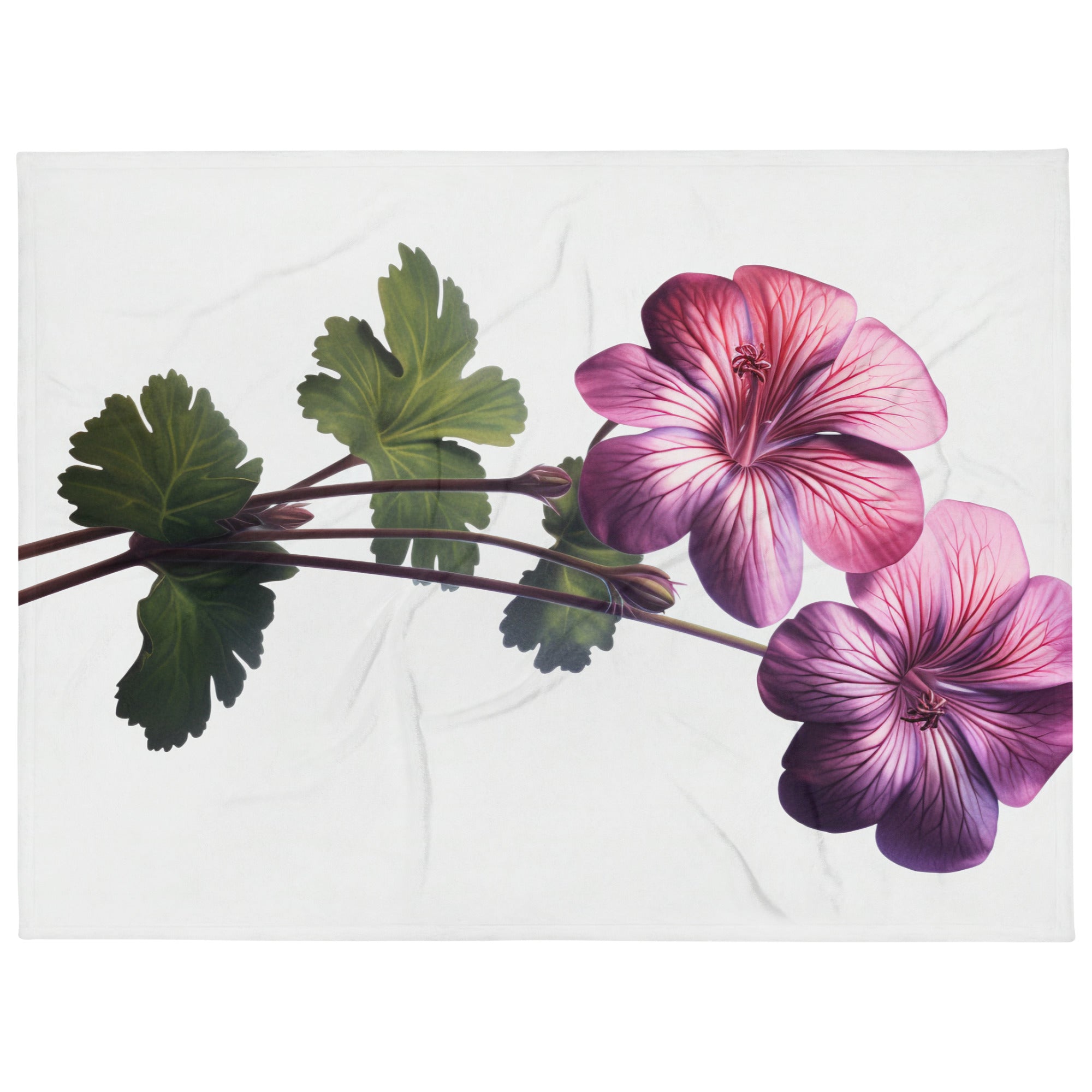 Pink Geranium Flower Blanket by Visual Verse - Image 1