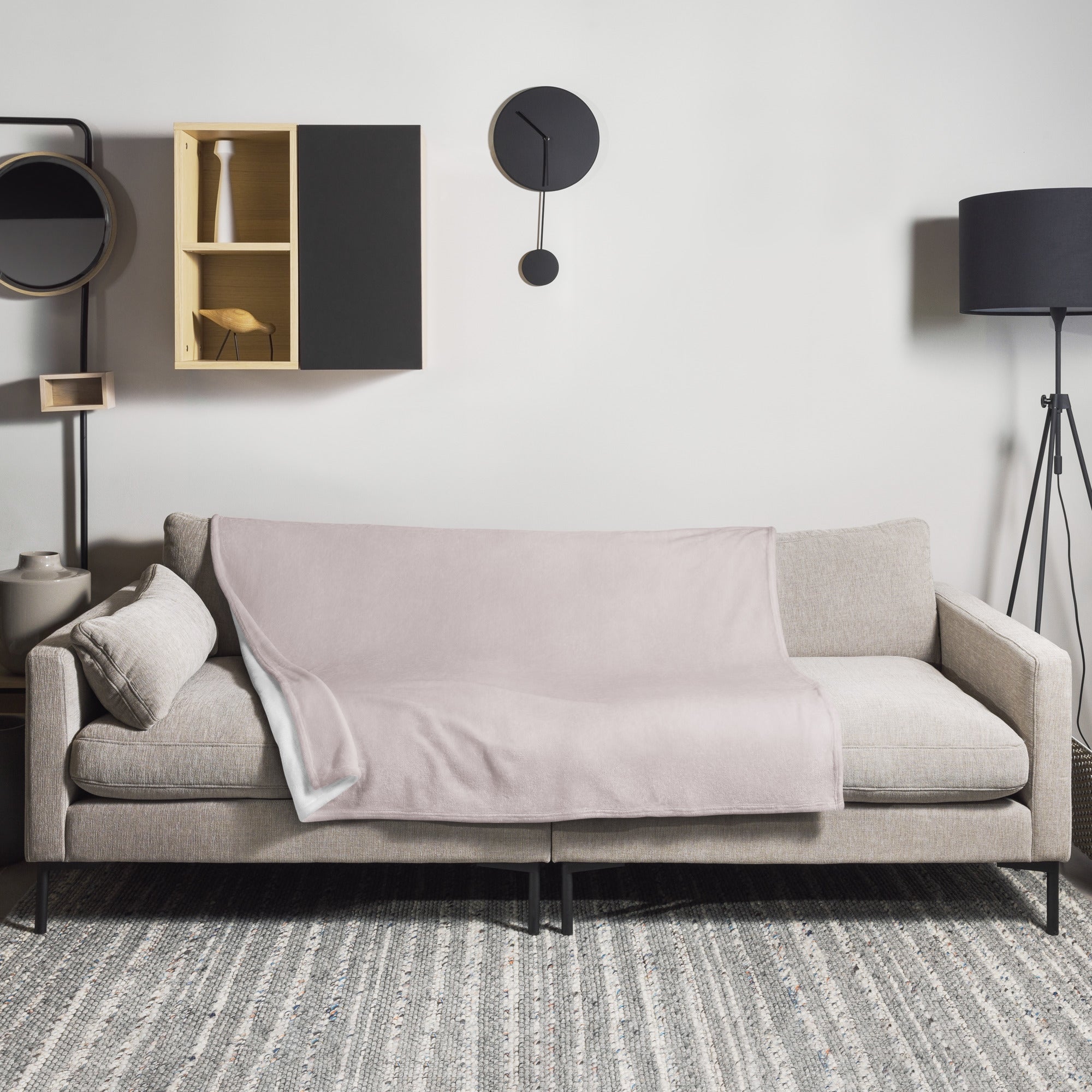 Pink Gray Color Blanket by Visual Verse - Image 1