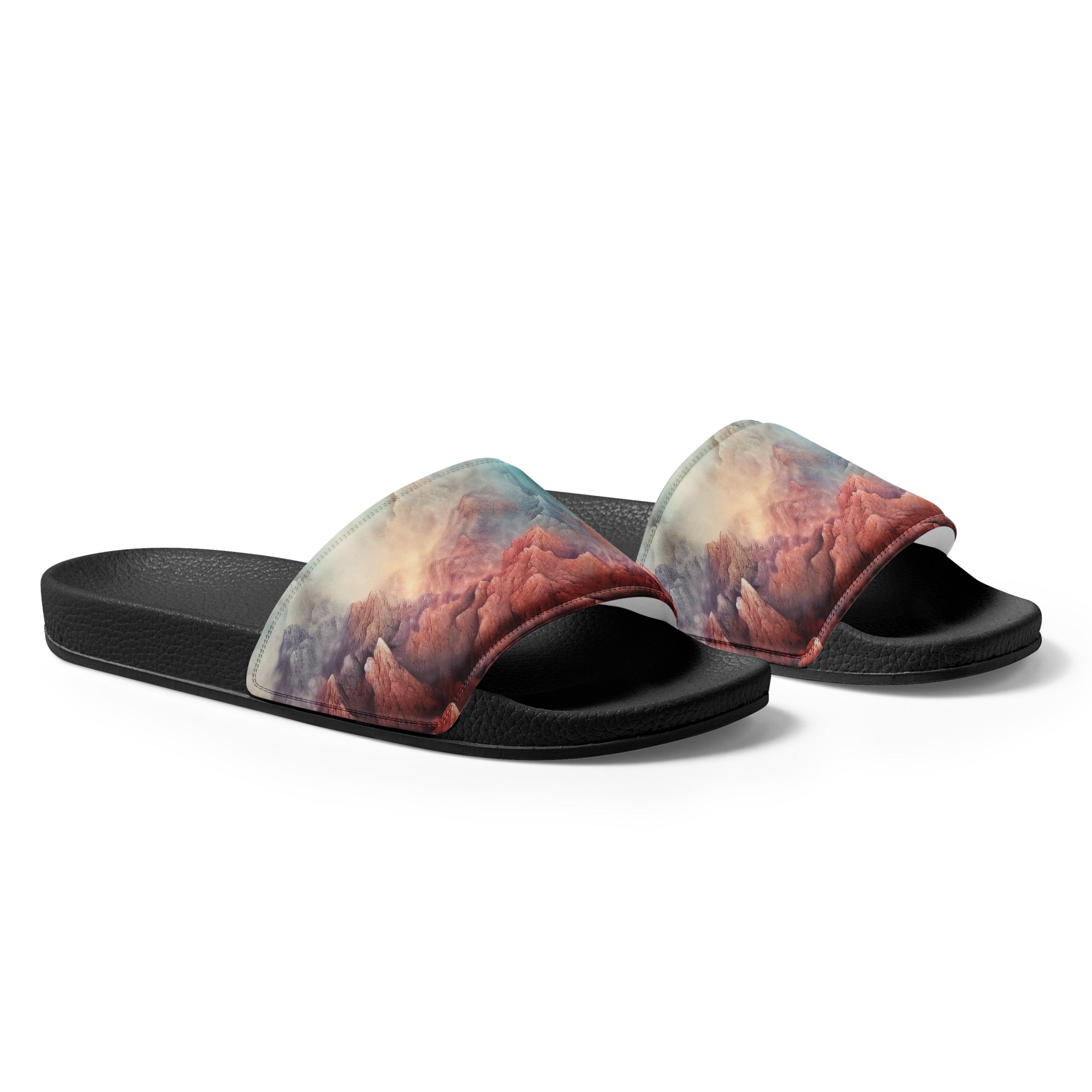 Pink Opal Rock Men's Slides by Visual Verse - Image 4