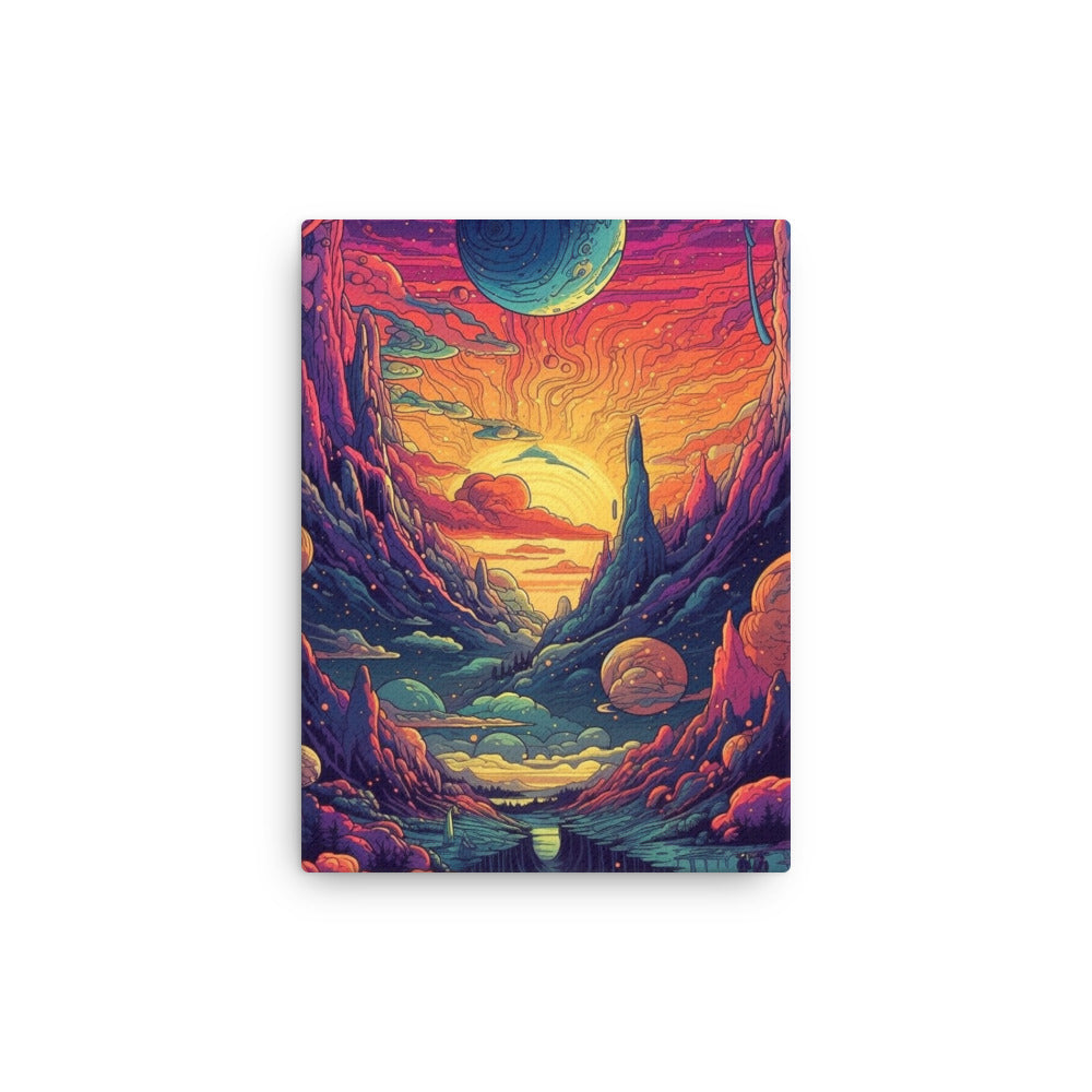 Psychedelic Valley Art Thin Canvas by Visual Verse - Image 3