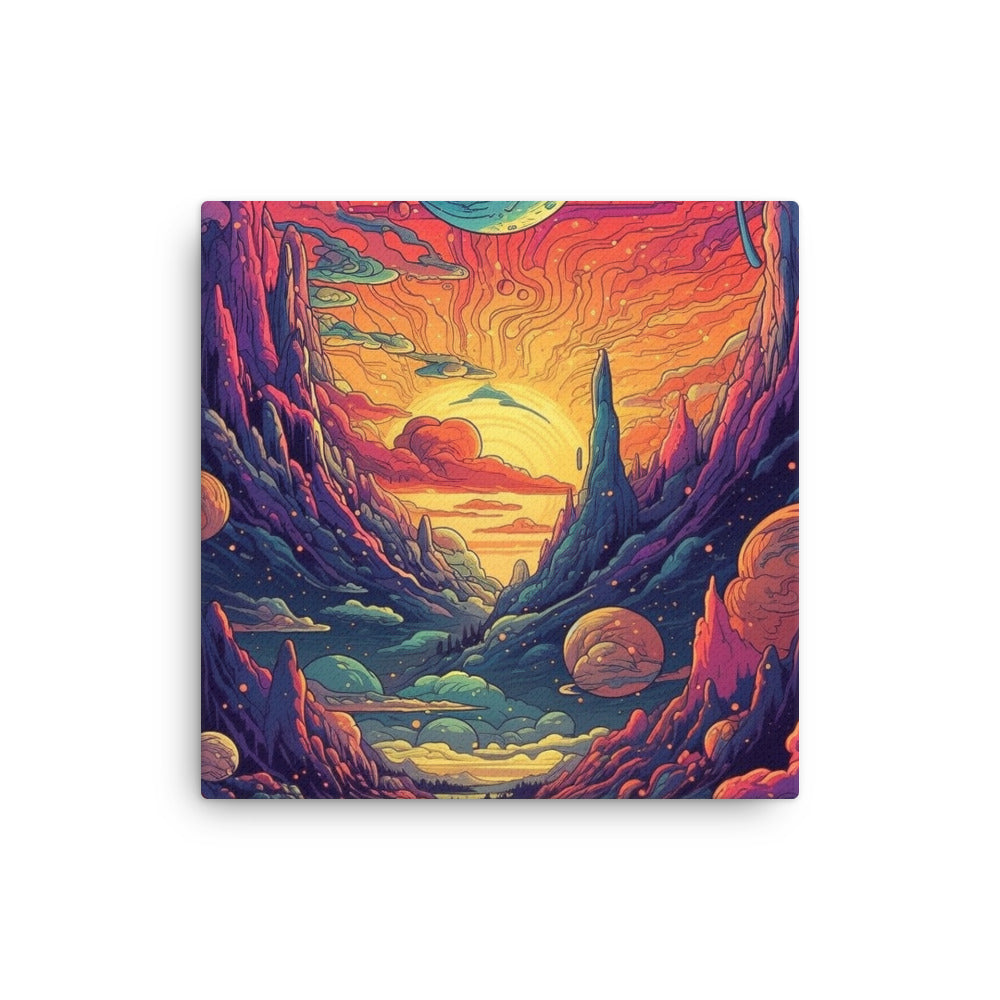 Psychedelic Valley Art Thin Canvas by Visual Verse - Image 4
