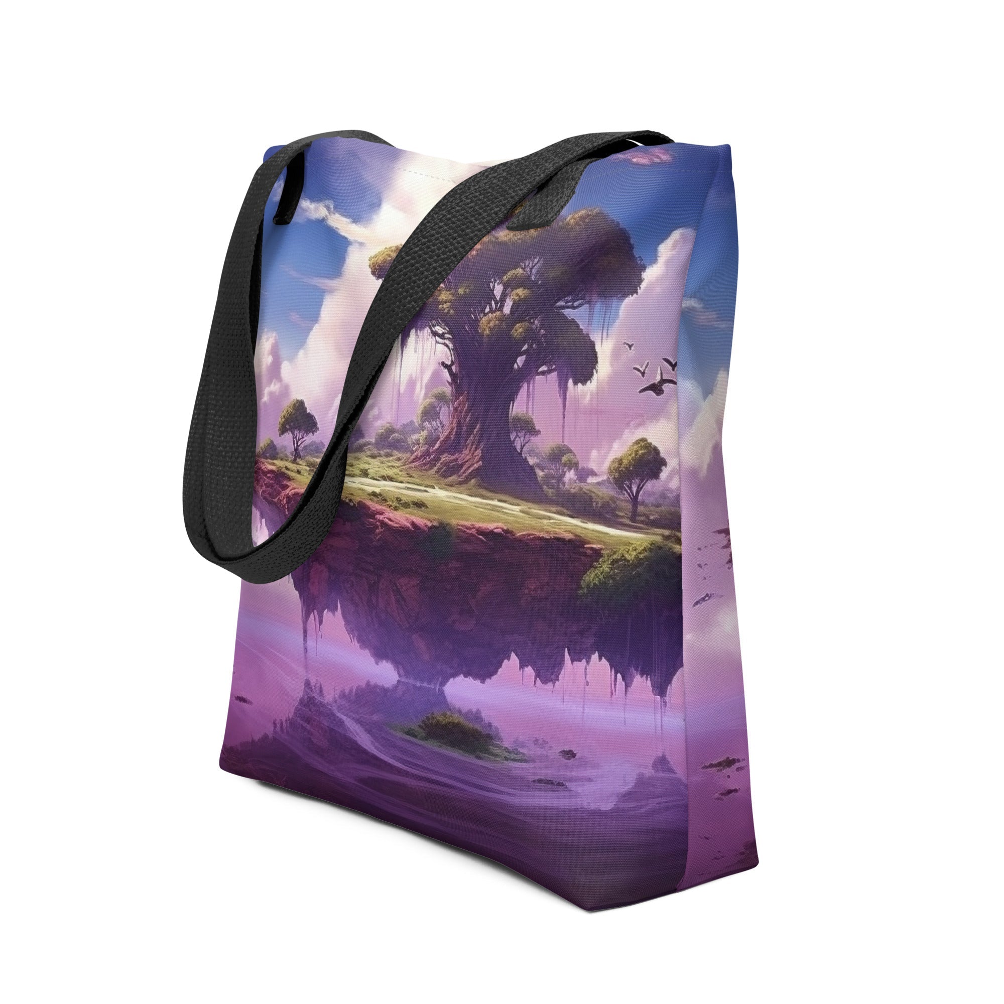 Purple Surreal Landscape Tote Bag by Visual Verse - Image 1