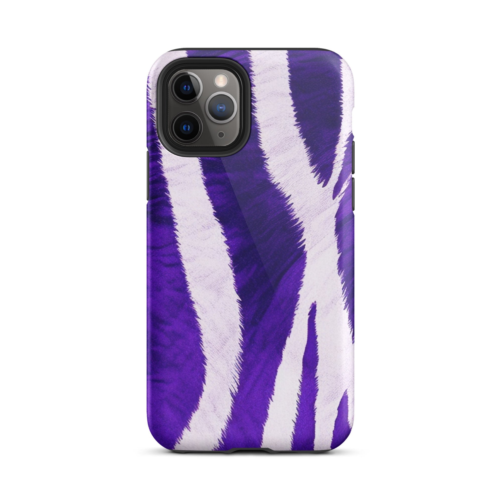 Purple Zebra Stripe iPhone Case by Visual Verse - Image 3