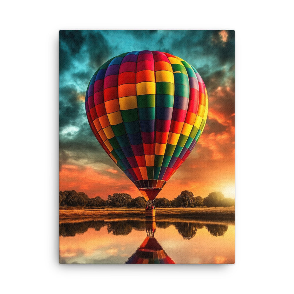 Rainbow Hot Air Ballon Thin Canvas by Visual Verse - Image 4