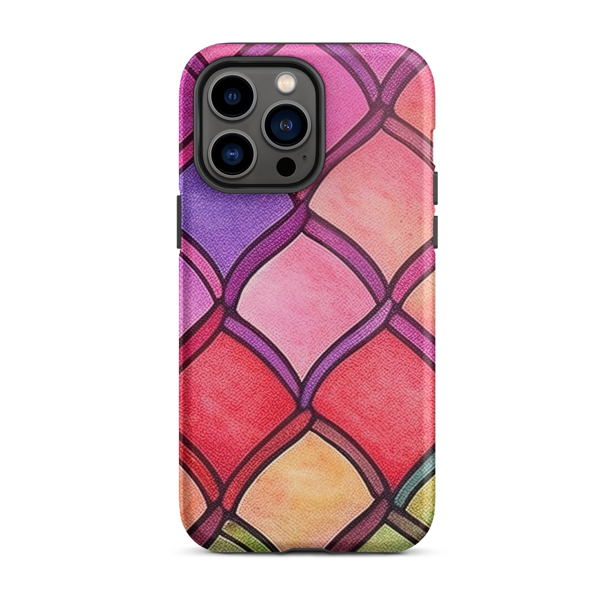 Red Rainbow Fish Scales iPhone Case by Visual Verse - Image 29