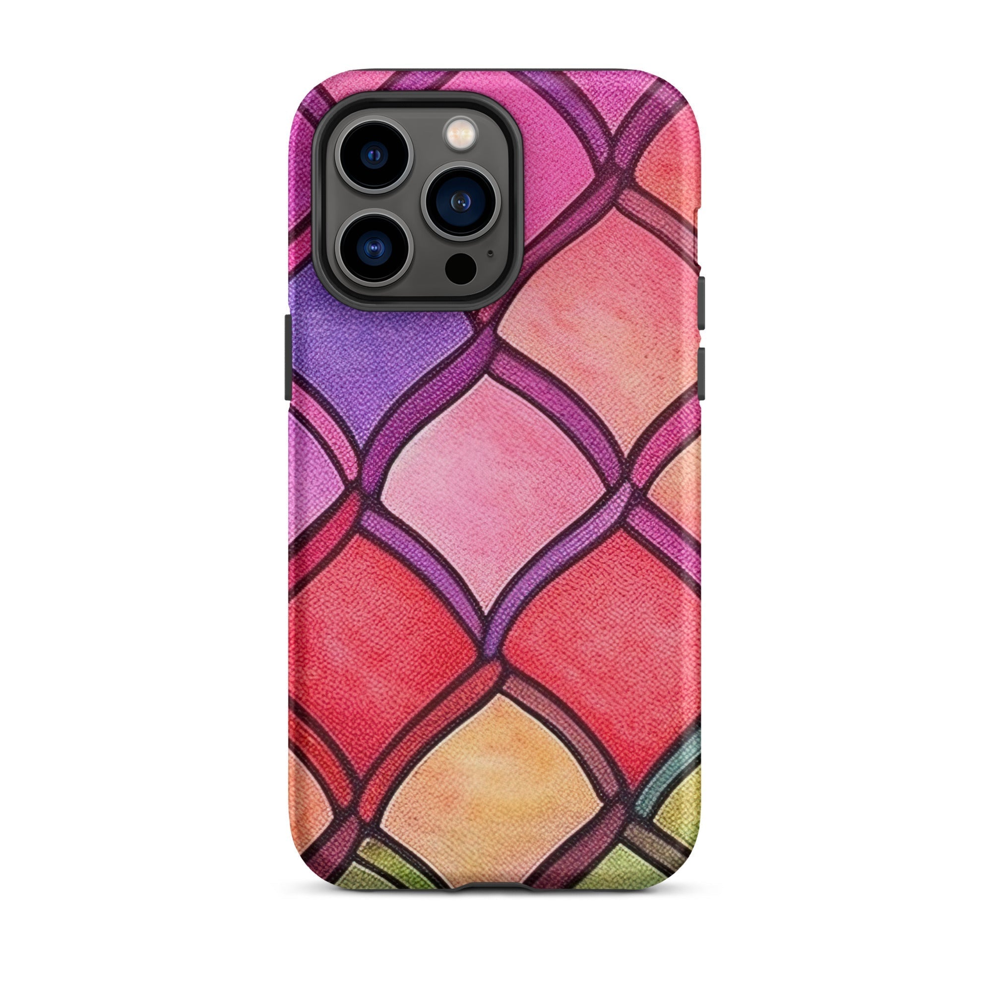 Red Rainbow Fish Scales iPhone Case by Visual Verse - Image 30