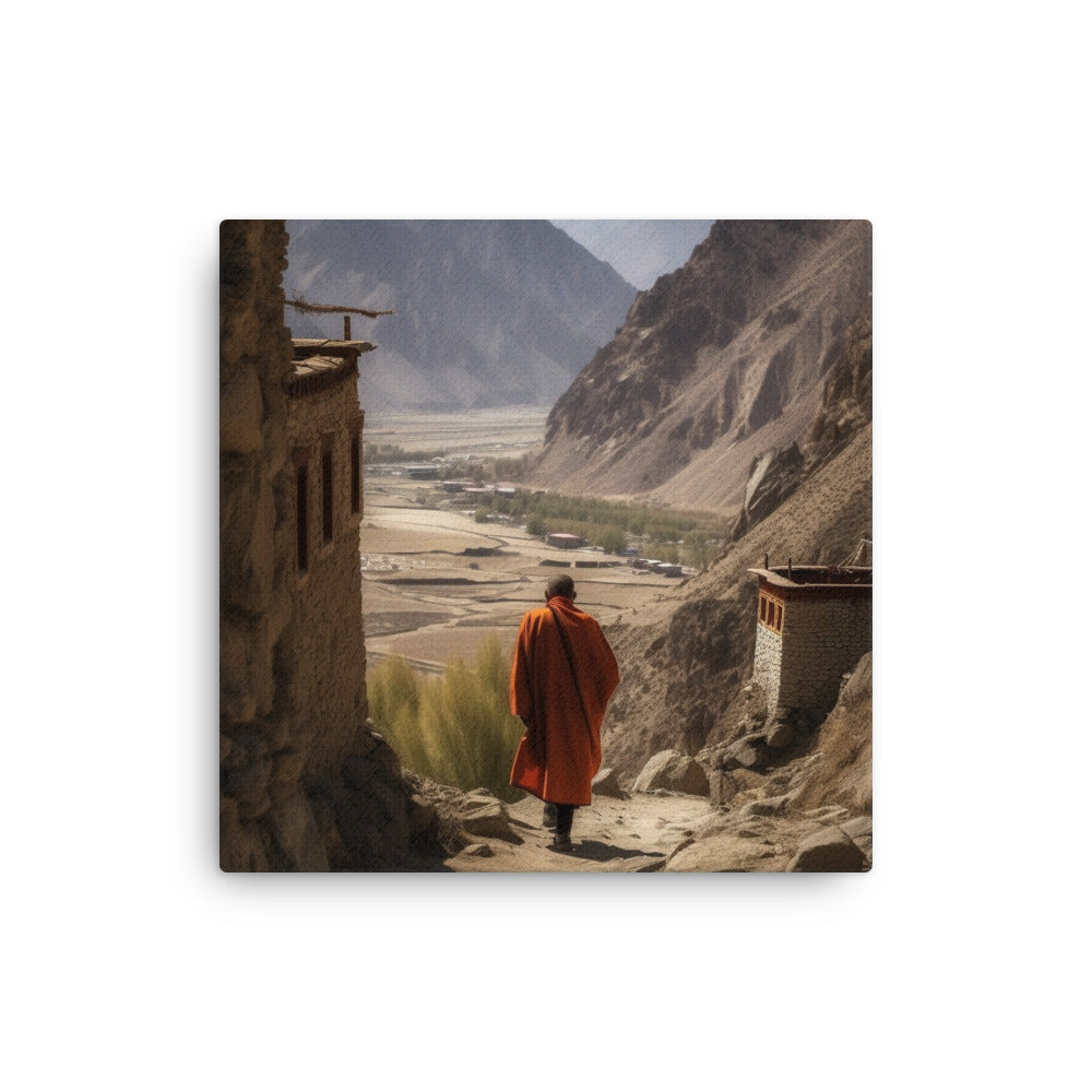 Remote Mountain Monastery Adventure Canvas Art by Visual Verse - Image 3