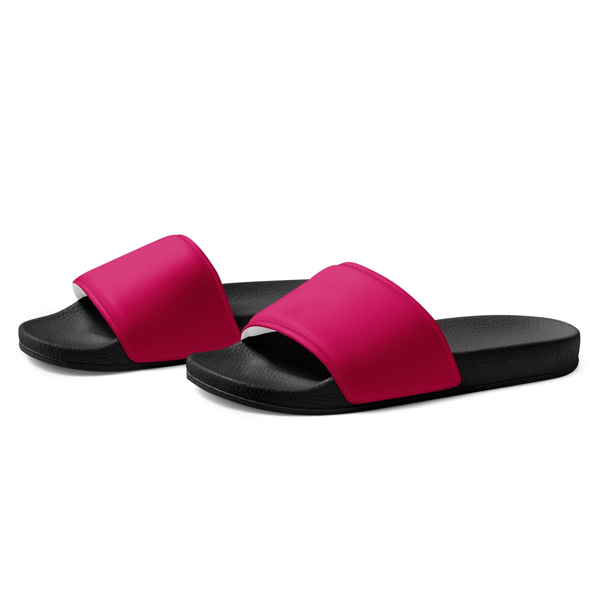 Rubine Red Color Women's Slides by Visual Verse - Image 3