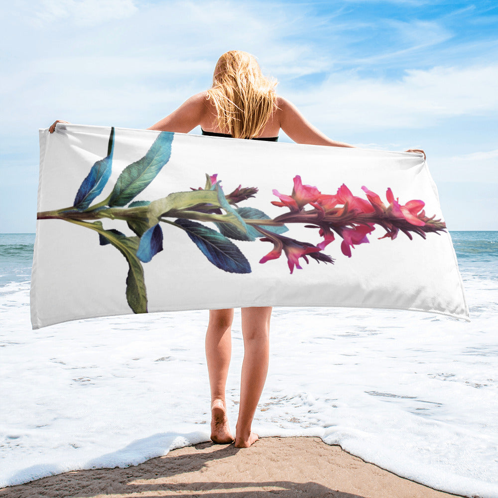 Salvia Flower Beach Towel by Visual Verse - Image 2