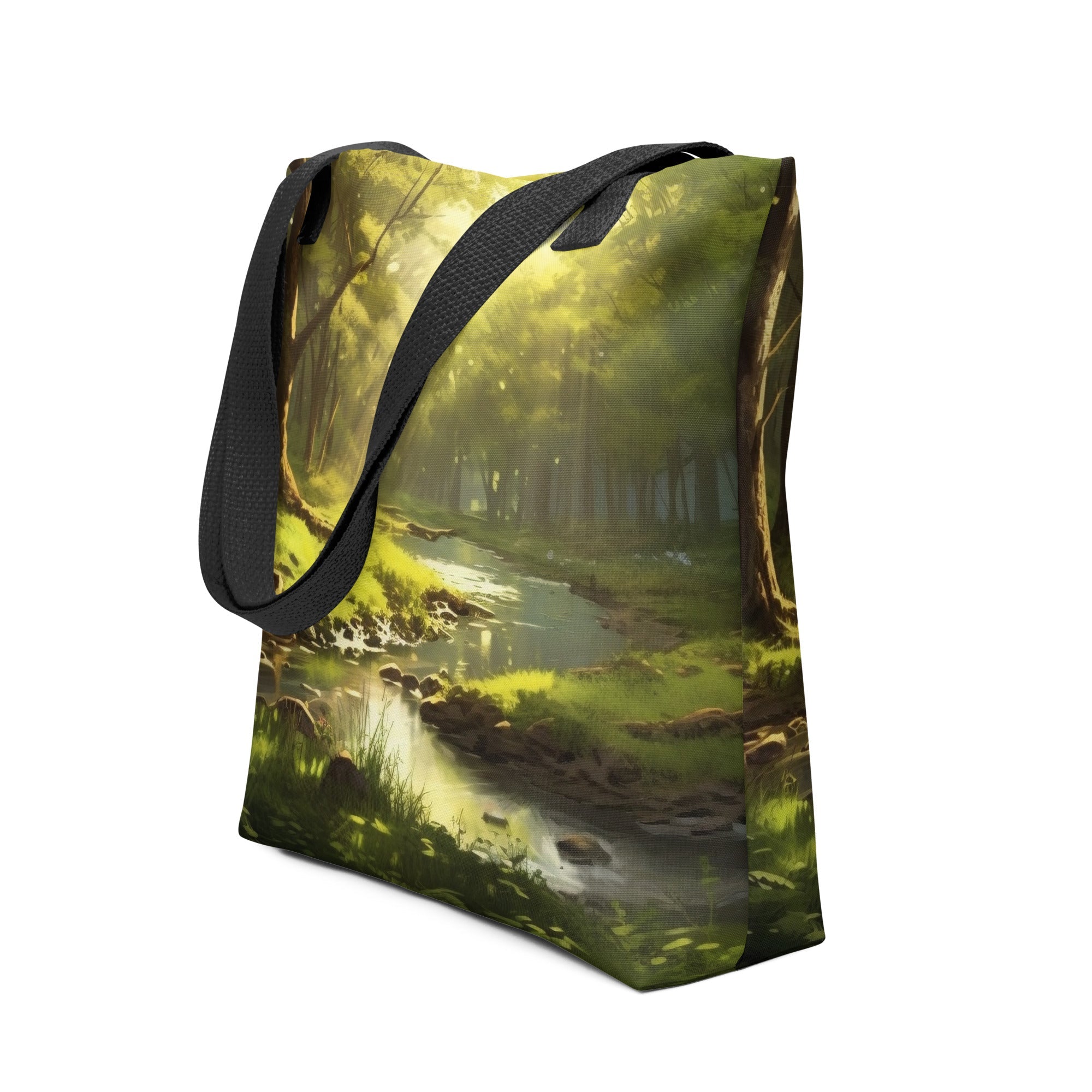 Serene Forest Glade Tote Bag by Visual Verse - Image 1