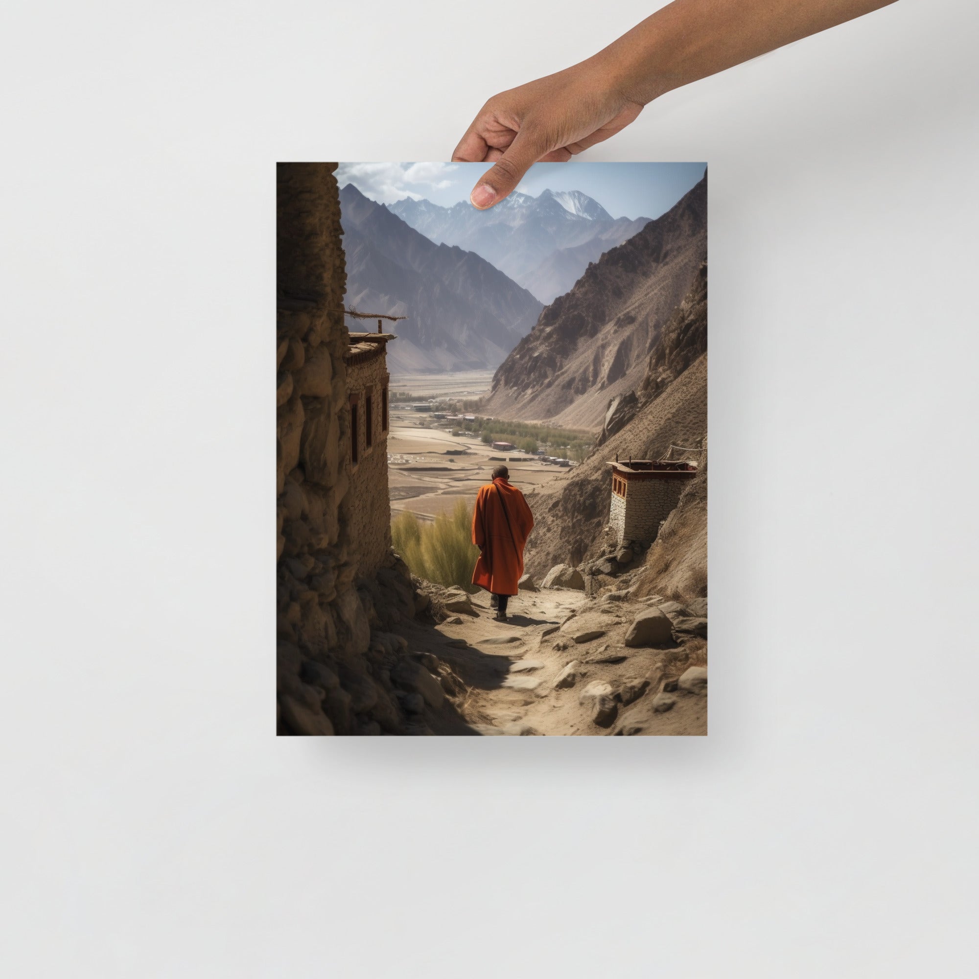 Serene Mountain Monastery Journey Art Poster by Visual Verse - Image 3