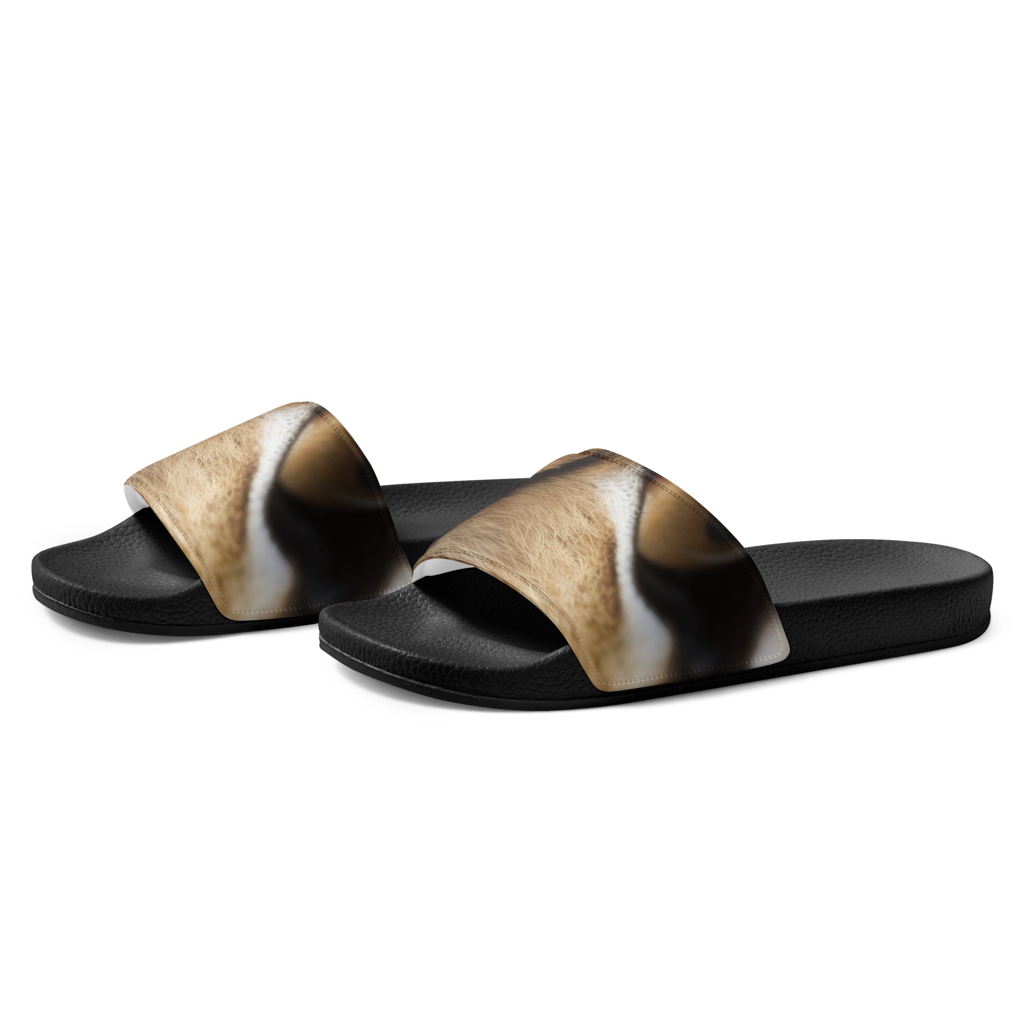 Serval Fur Men's Slides by Visual Verse - Image 3