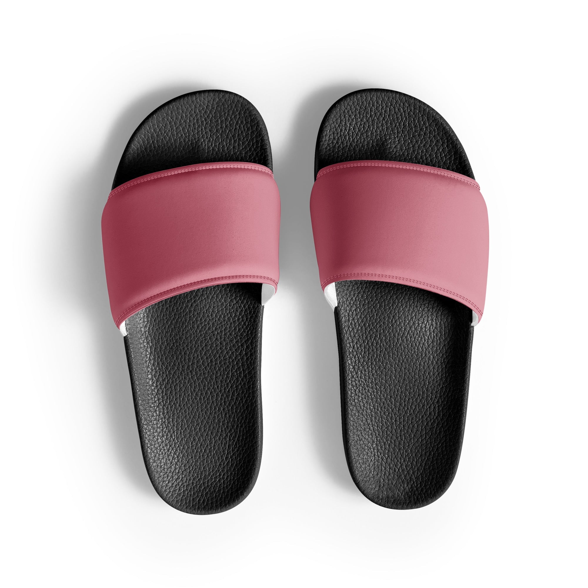 Shimmering Blush Color Men's Slides by Visual Verse - Image 1