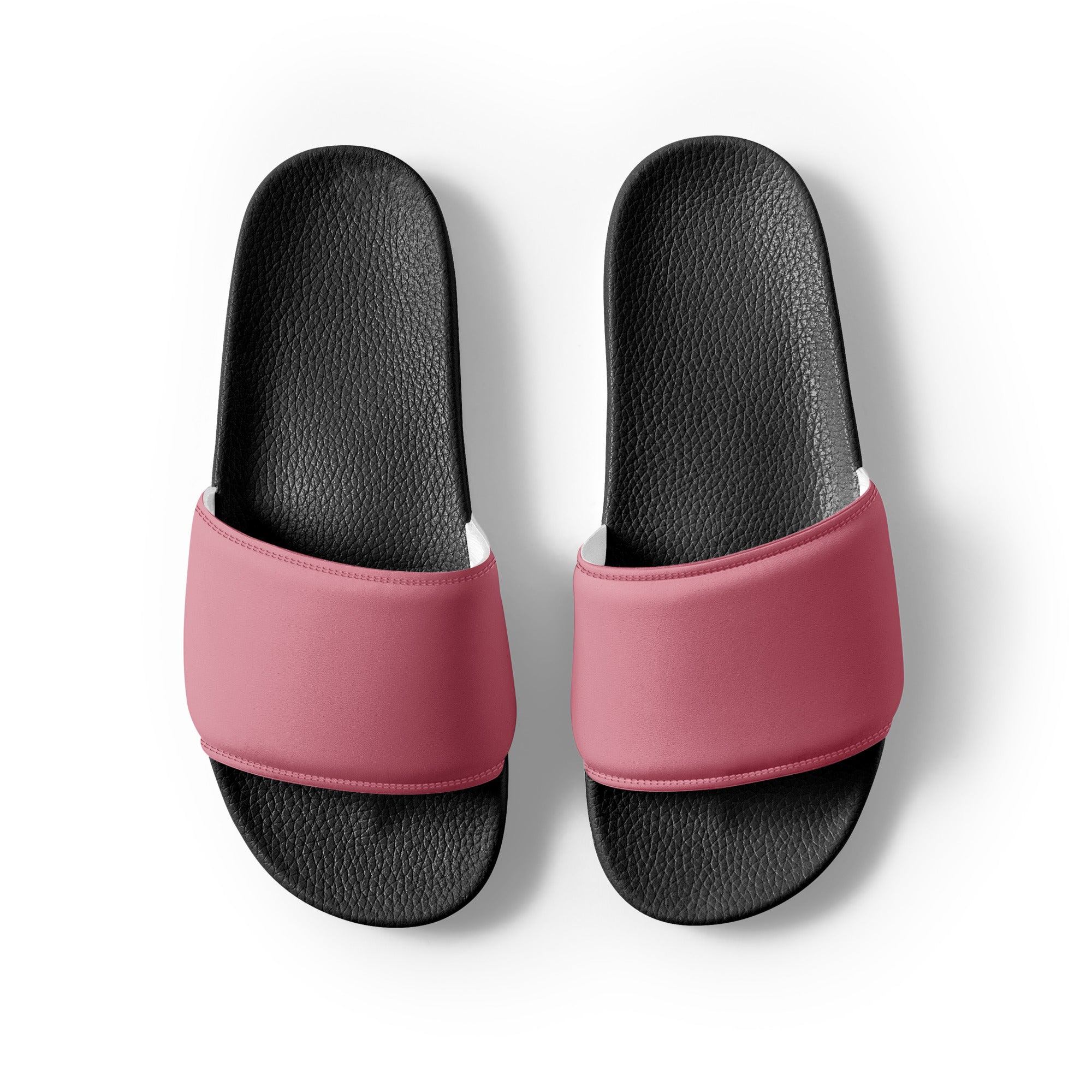 Shimmering Blush Color Men's Slides by Visual Verse - Image 2