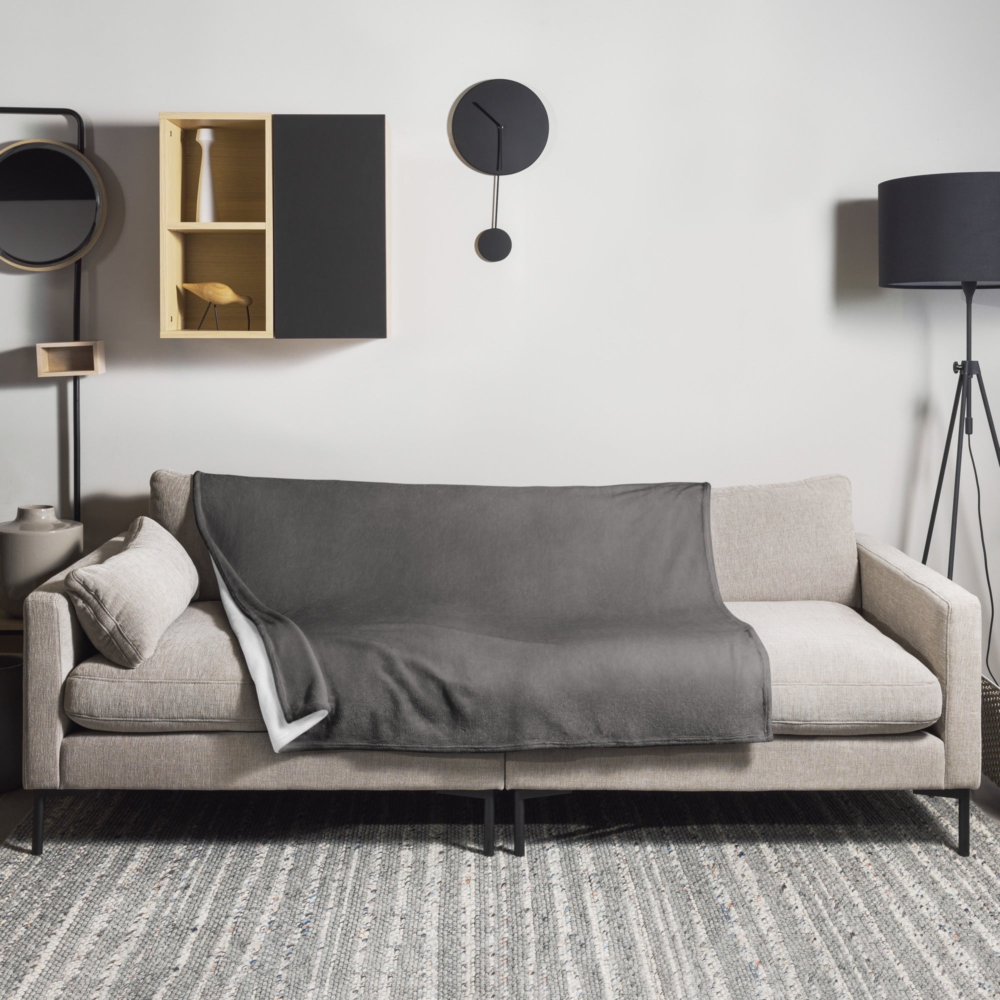 Smokey Gray Color Blanket by Visual Verse - Image 1