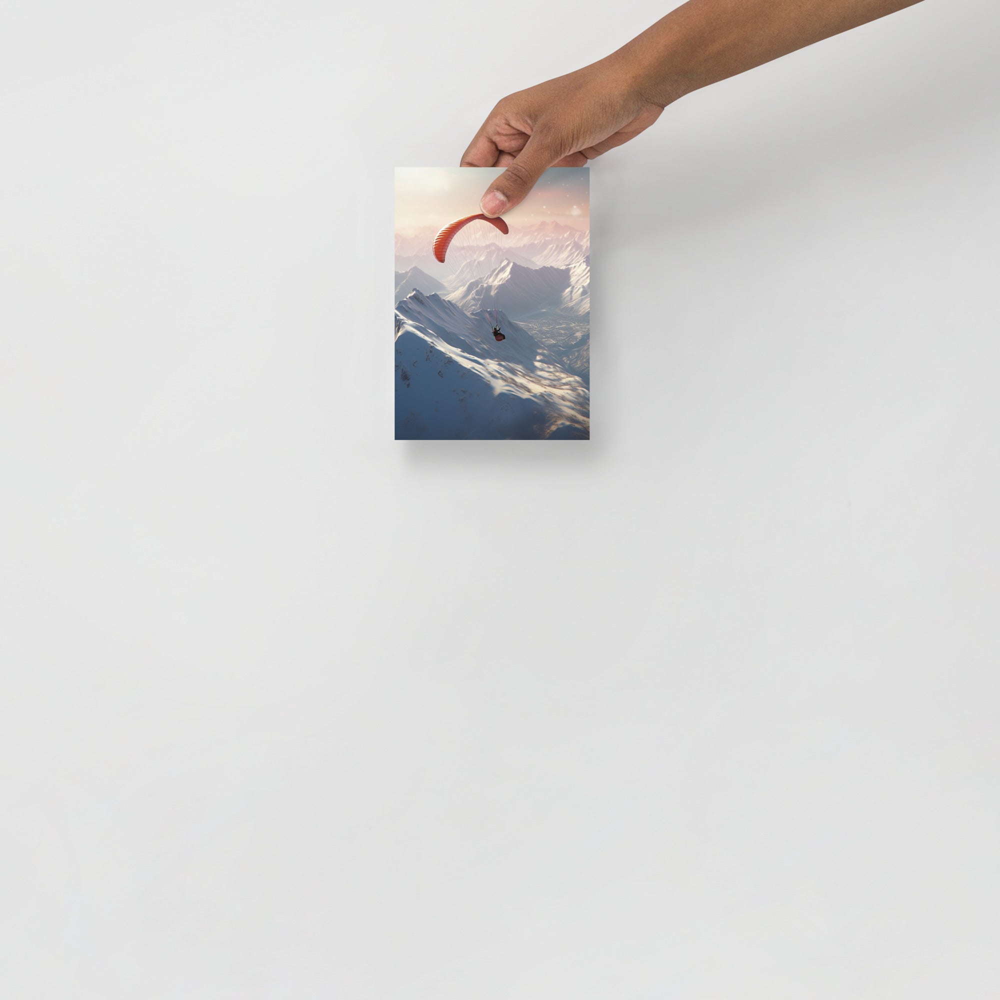 Snowy Mountains Hang Gliding Art Poster by Visual Verse - Image 8
