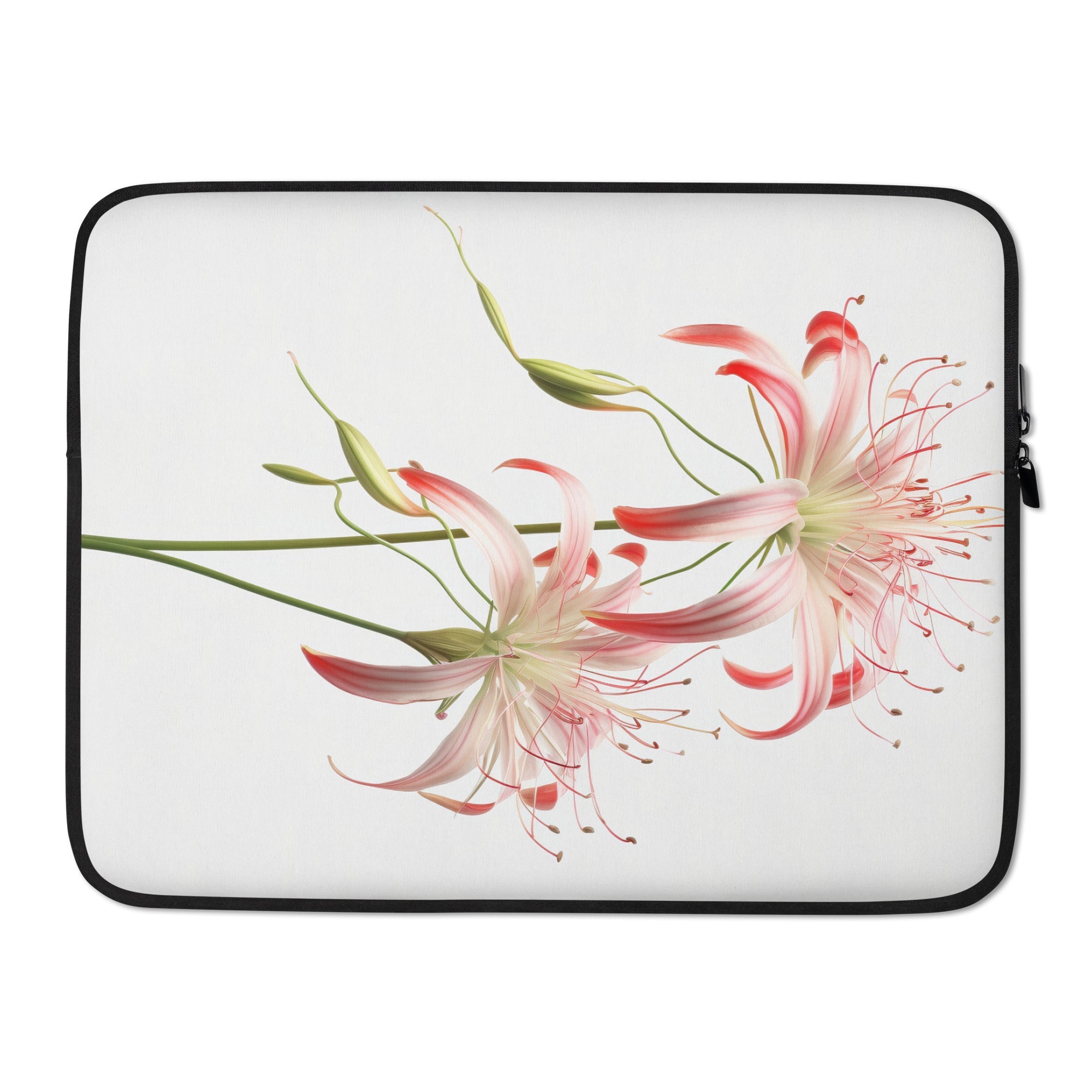 Spider Lily Flower Laptop Sleeve by Visual Verse - Image 1