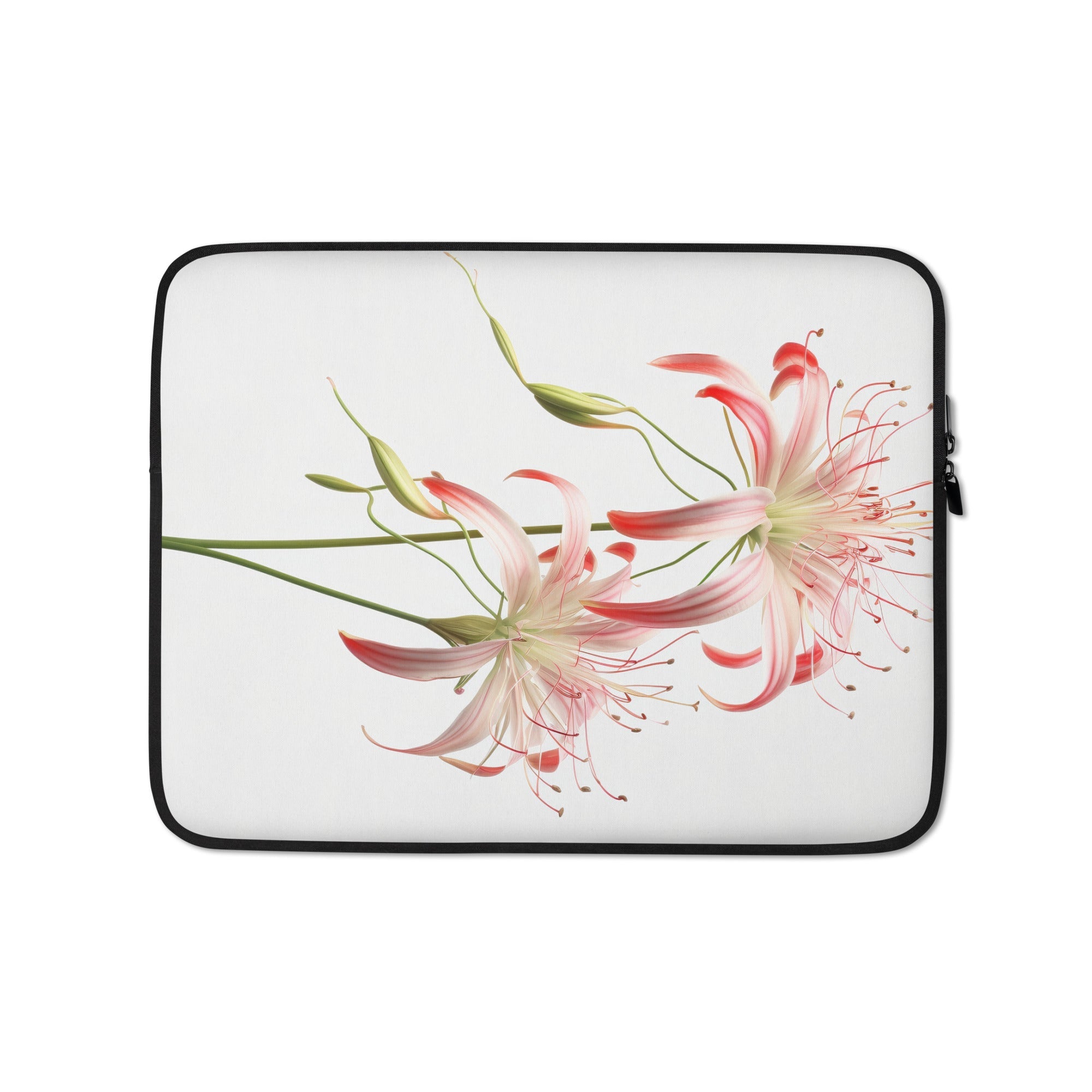 Spider Lily Flower Laptop Sleeve by Visual Verse - Image 2