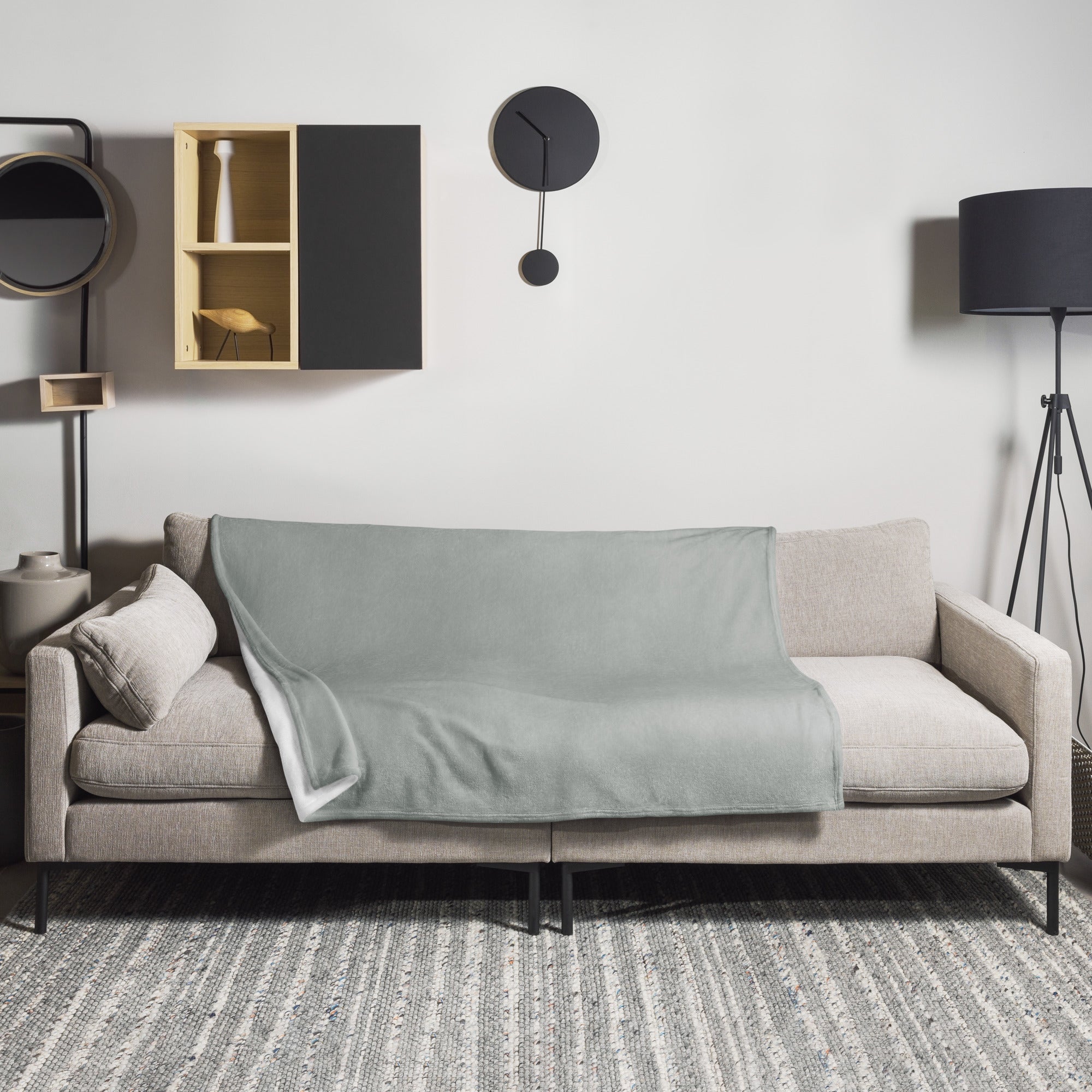 Storm Gray Color Blanket by Visual Verse - Image 1