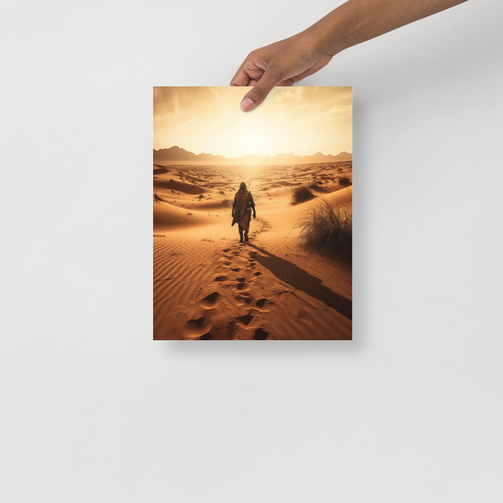 Stunning Barren Sun Trekking Landscape Art Poster by Visual Verse - Image 2