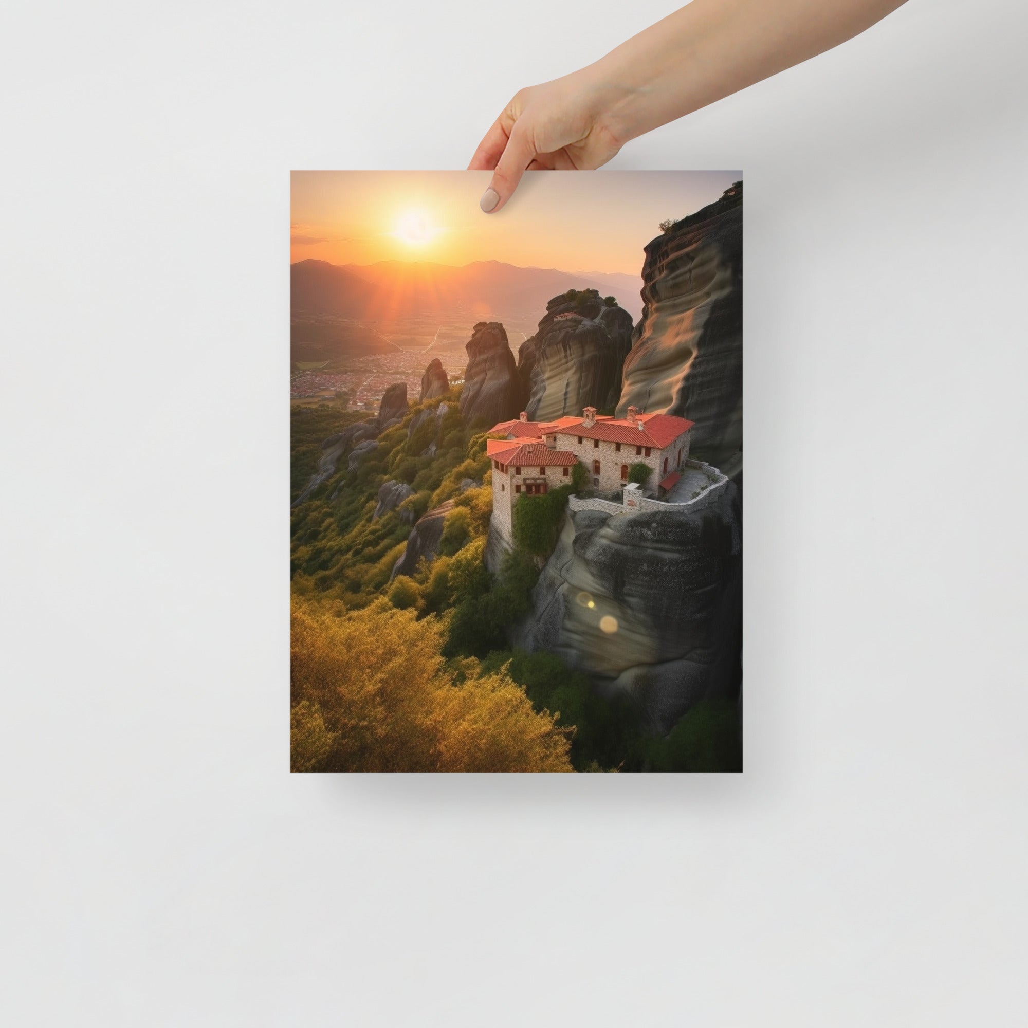 Stunning Monasteries Perched Mountain Art Poster by Visual Verse - Image 3
