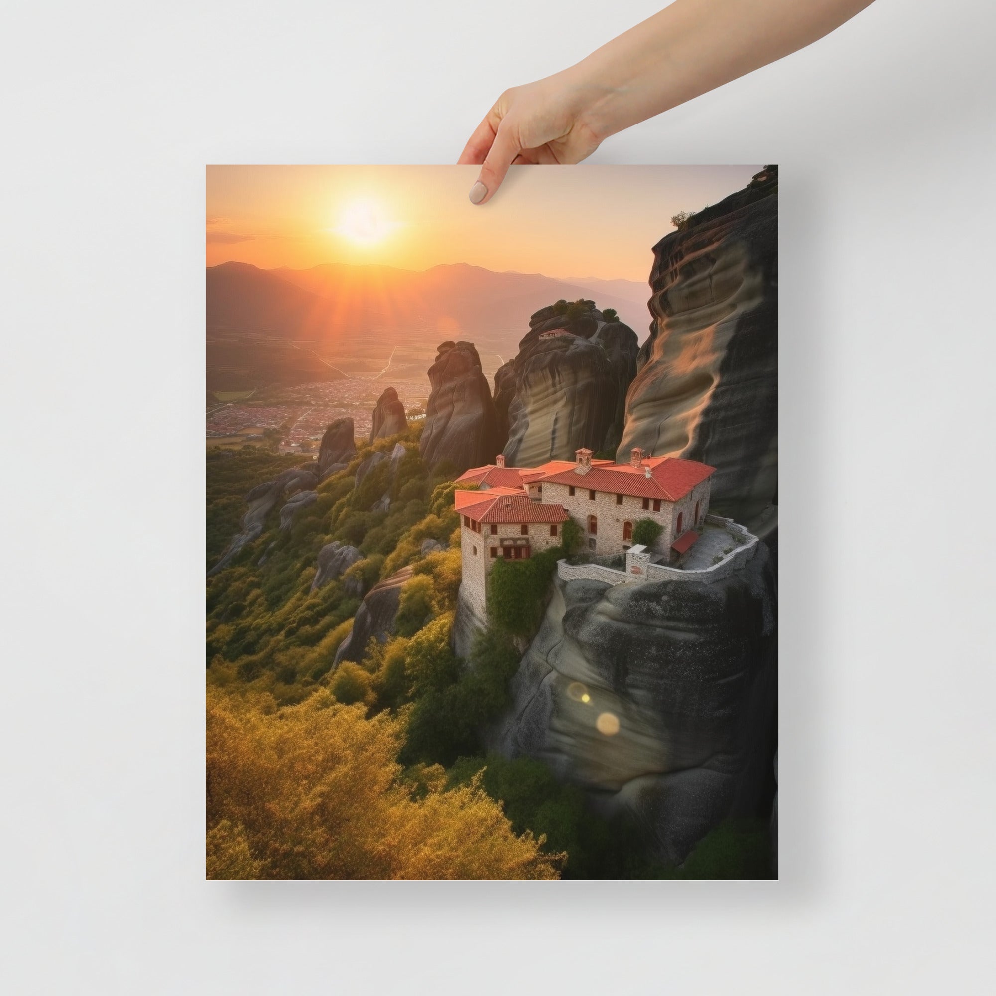 Stunning Monasteries Perched Mountain Art Poster by Visual Verse - Image 5