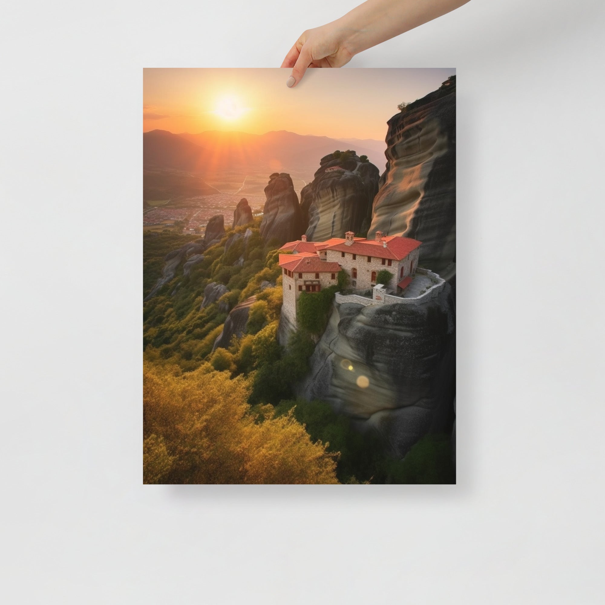 Stunning Monasteries Perched Mountain Art Poster by Visual Verse - Image 6