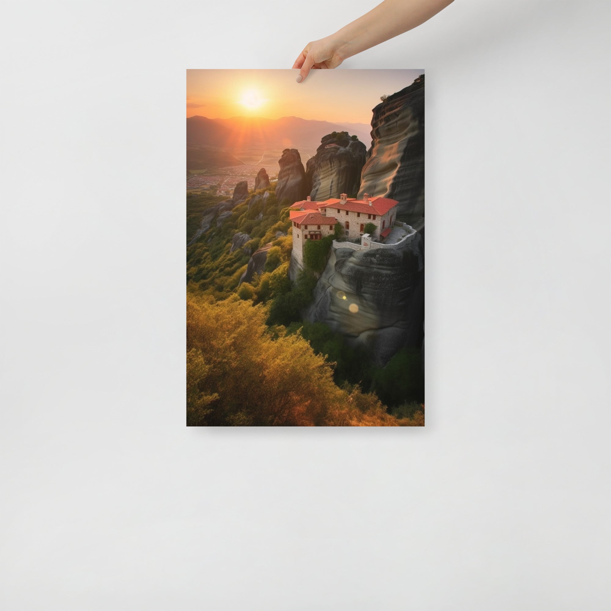 Stunning Monasteries Perched Mountain Art Poster by Visual Verse - Image 7