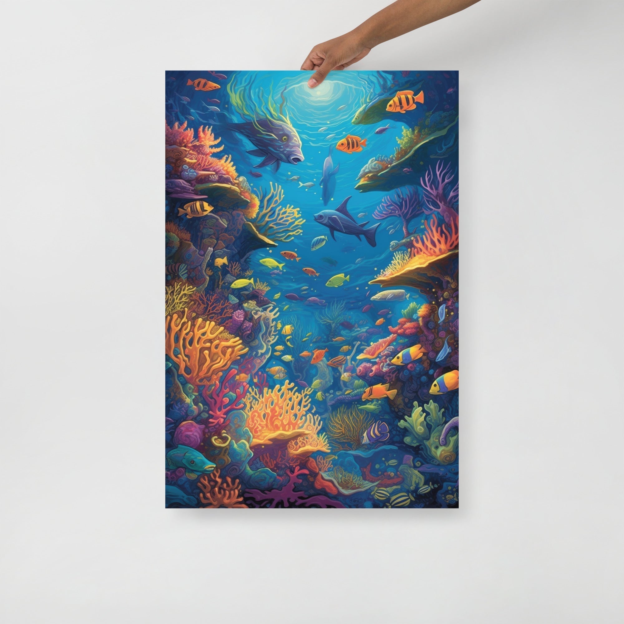 Stunning Ocean Depths Adventure Art Poster by Visual Verse - Image 1