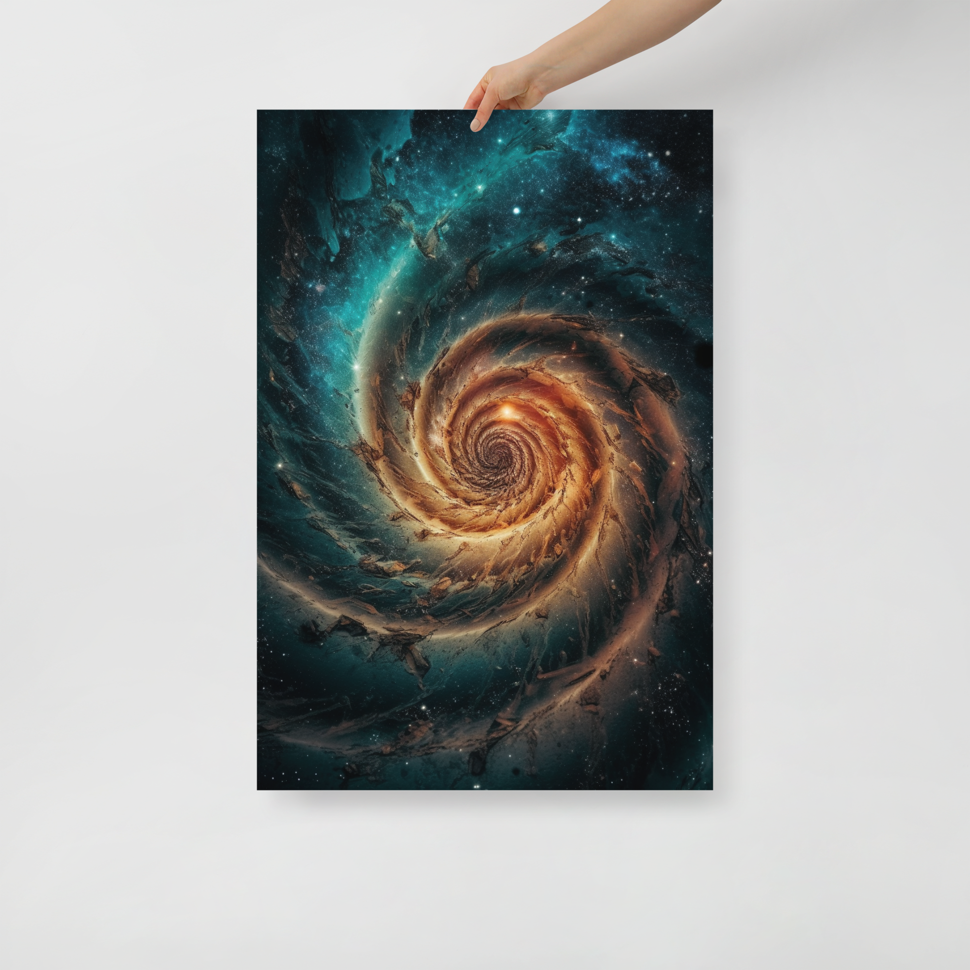 Stunning Spiraling Whirlpool Galaxy Art Poster by Visual Verse - Image 1