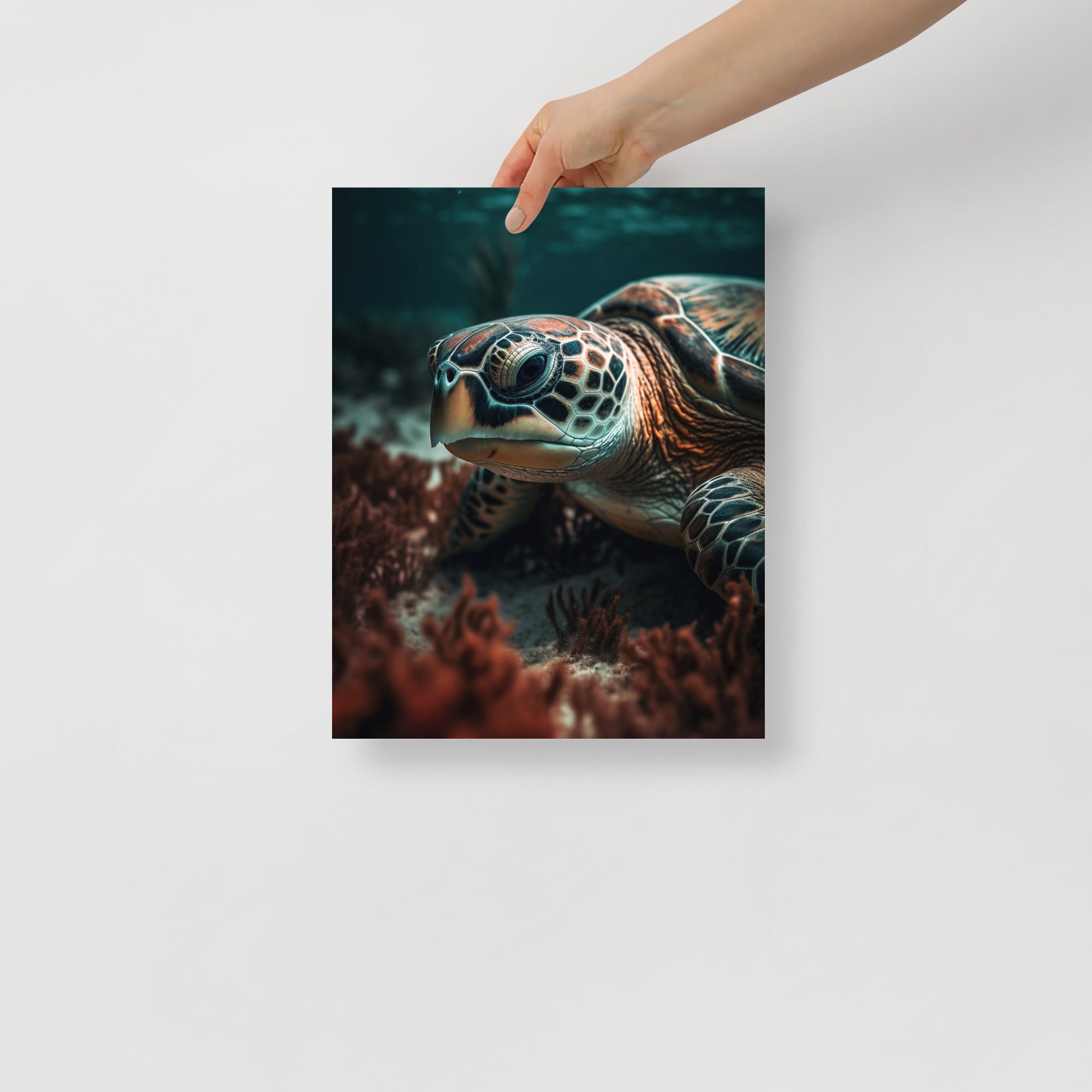 Stunning Underwater Sea Turtle Art Poster by Visual Verse - Image 2