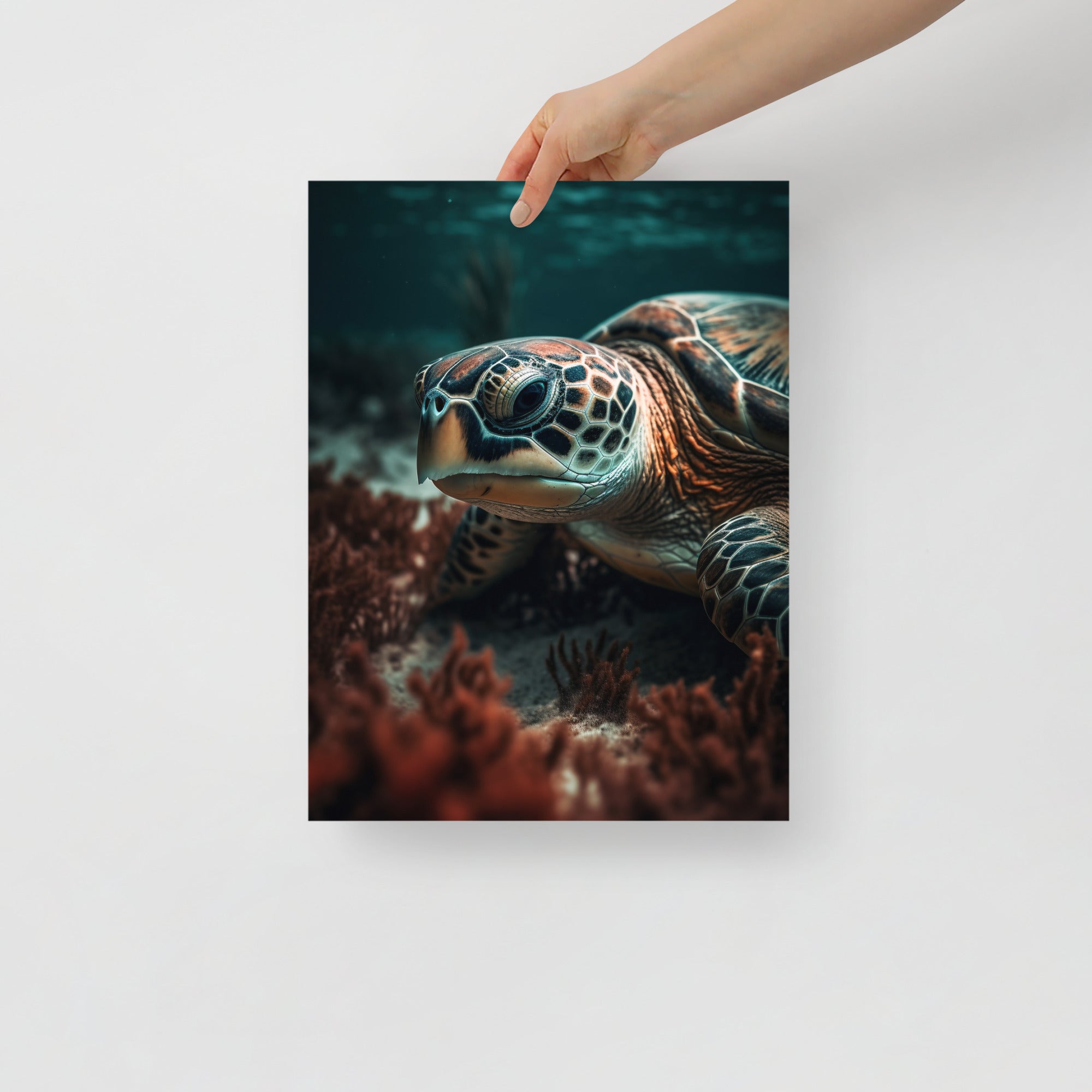 Stunning Underwater Sea Turtle Art Poster by Visual Verse - Image 3
