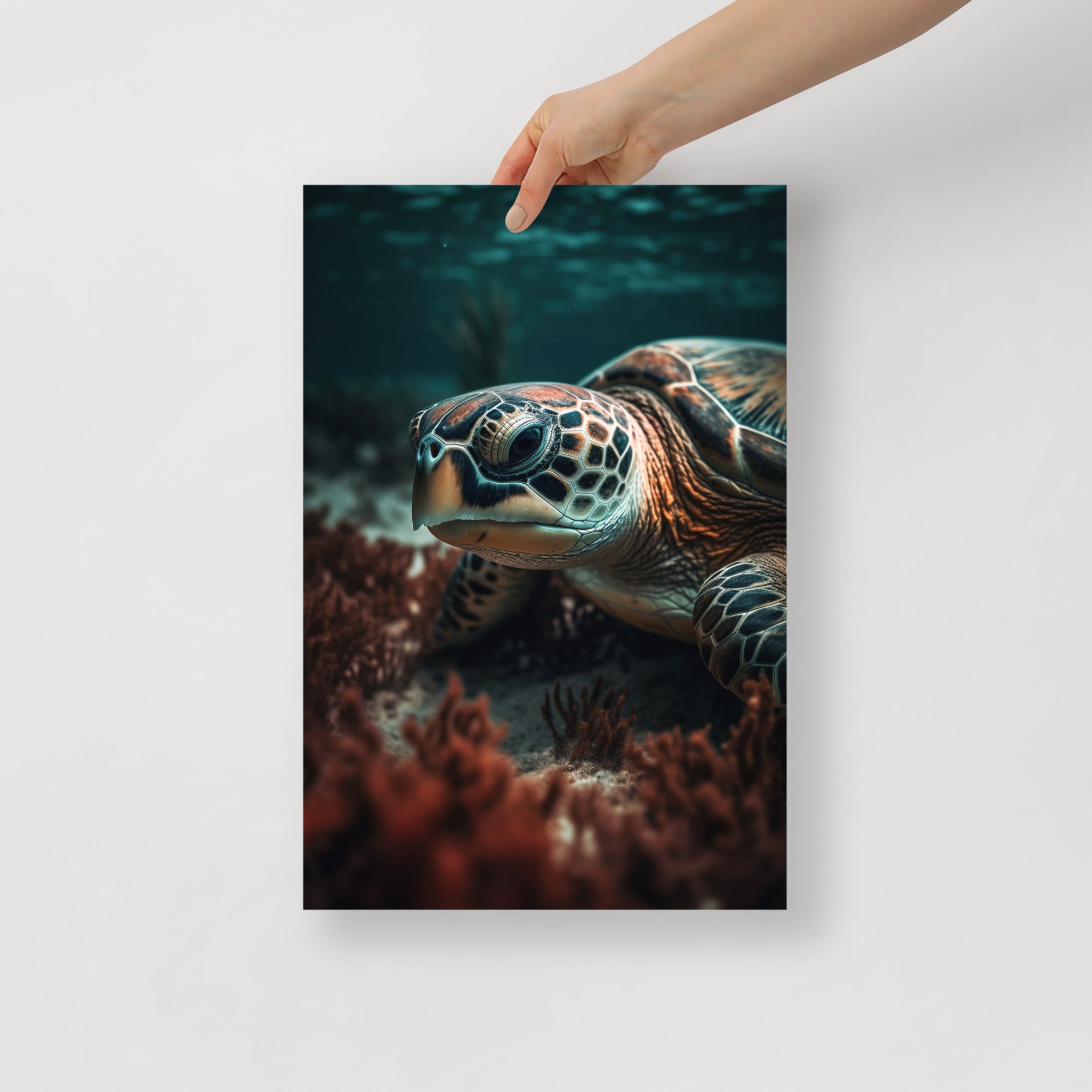 Stunning Underwater Sea Turtle Art Poster by Visual Verse - Image 4