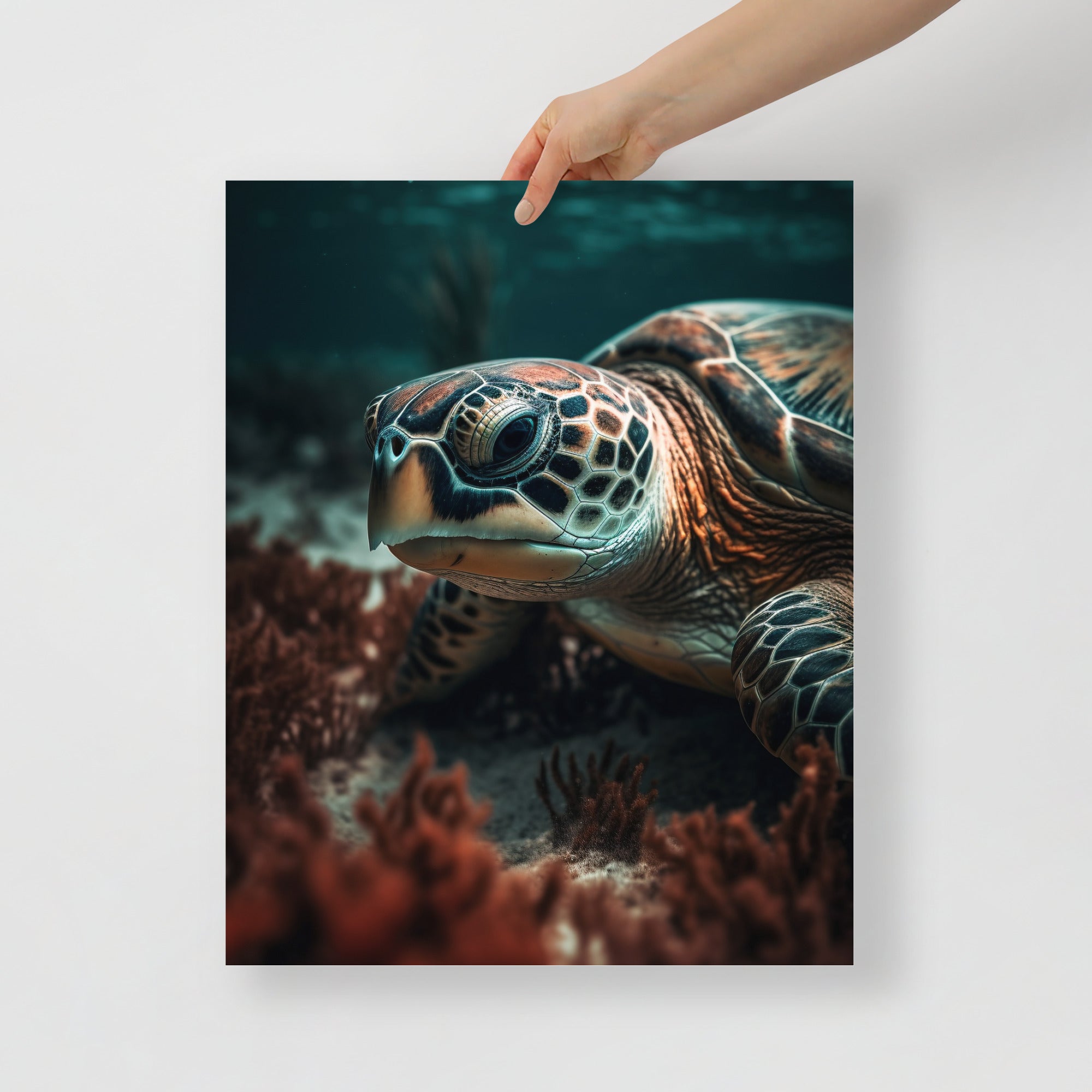 Stunning Underwater Sea Turtle Art Poster by Visual Verse - Image 5