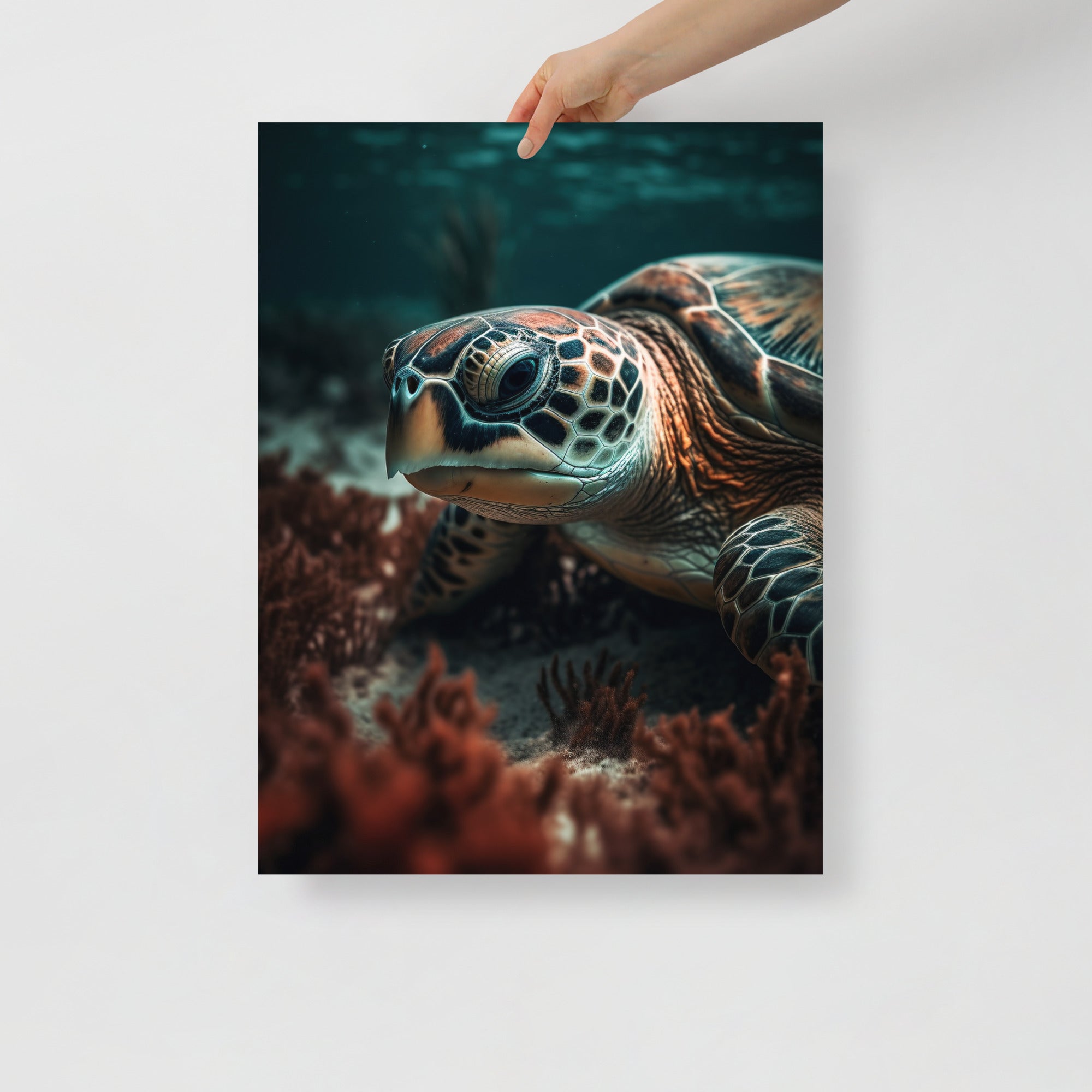 Stunning Underwater Sea Turtle Art Poster by Visual Verse - Image 6