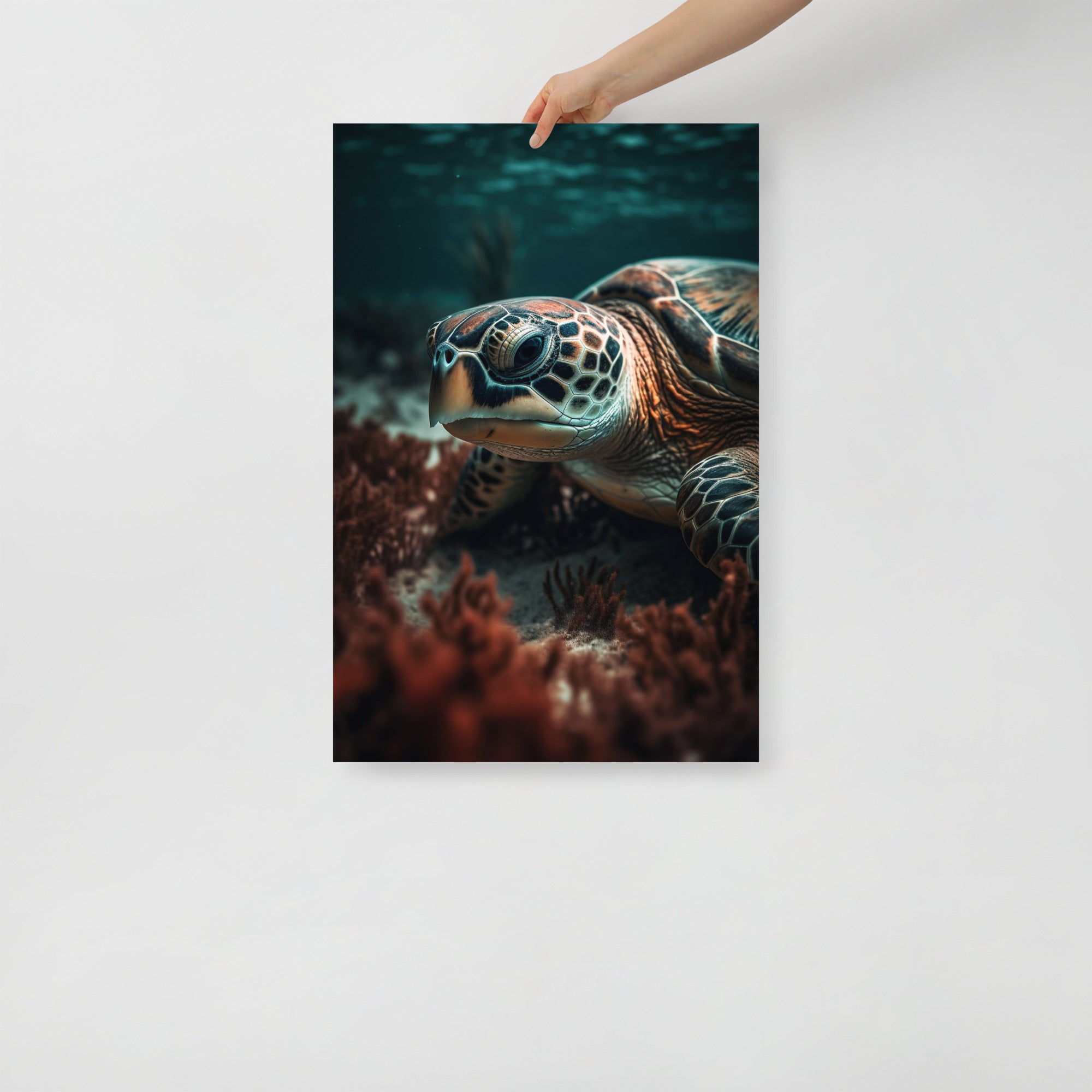 Stunning Underwater Sea Turtle Art Poster by Visual Verse - Image 7