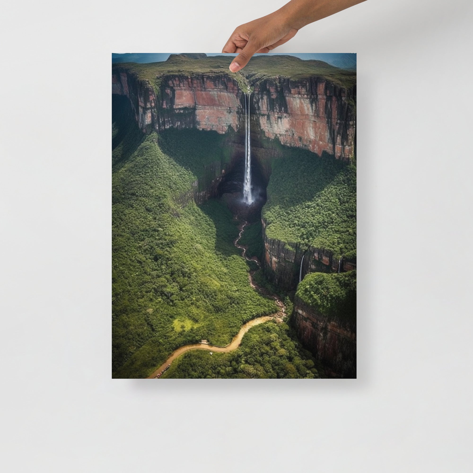 Summit Sojourn: World'S Highest Waterfall Ascent Art Poster by Visual Verse - Image 11
