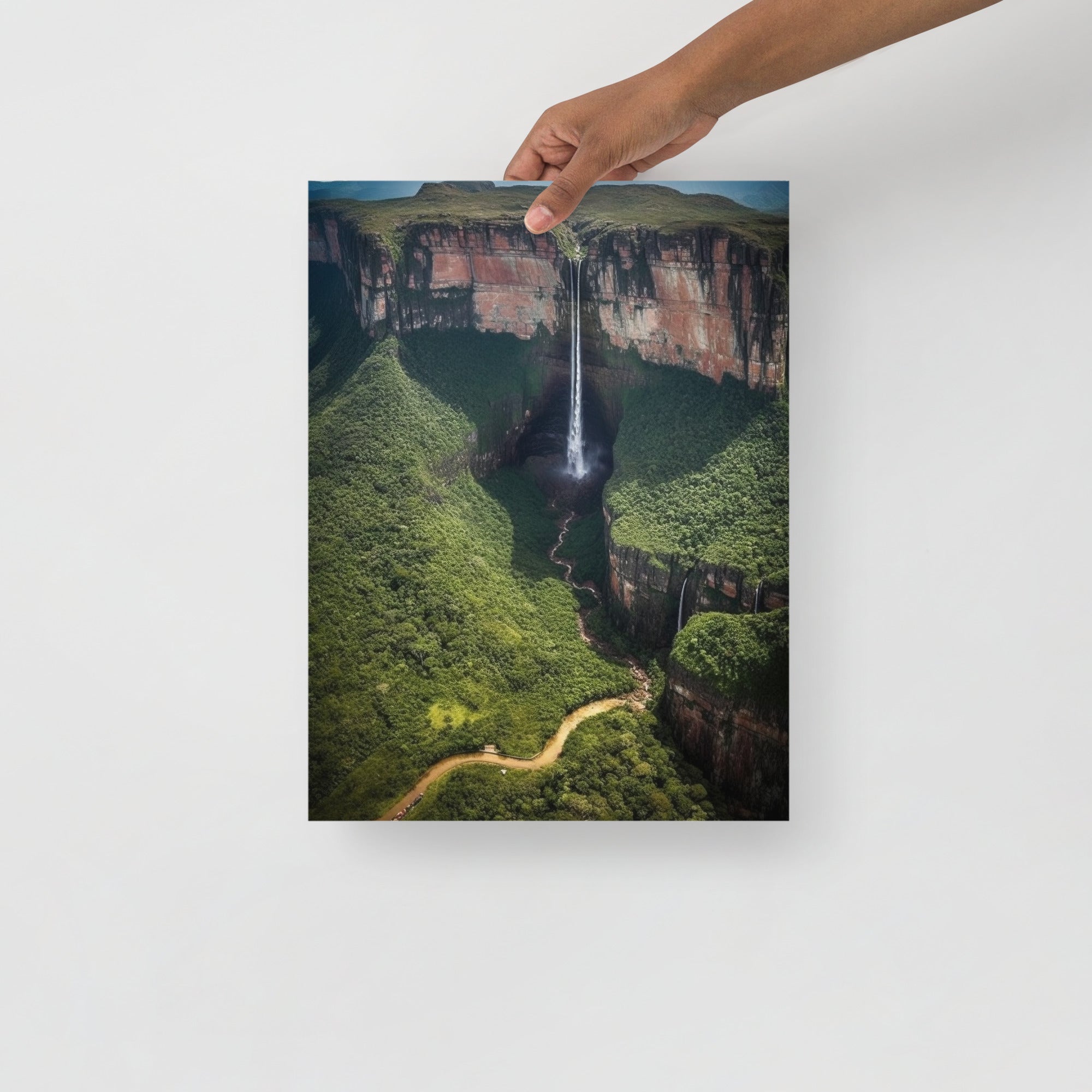 Summit Sojourn: World'S Highest Waterfall Ascent Art Poster by Visual Verse - Image 5
