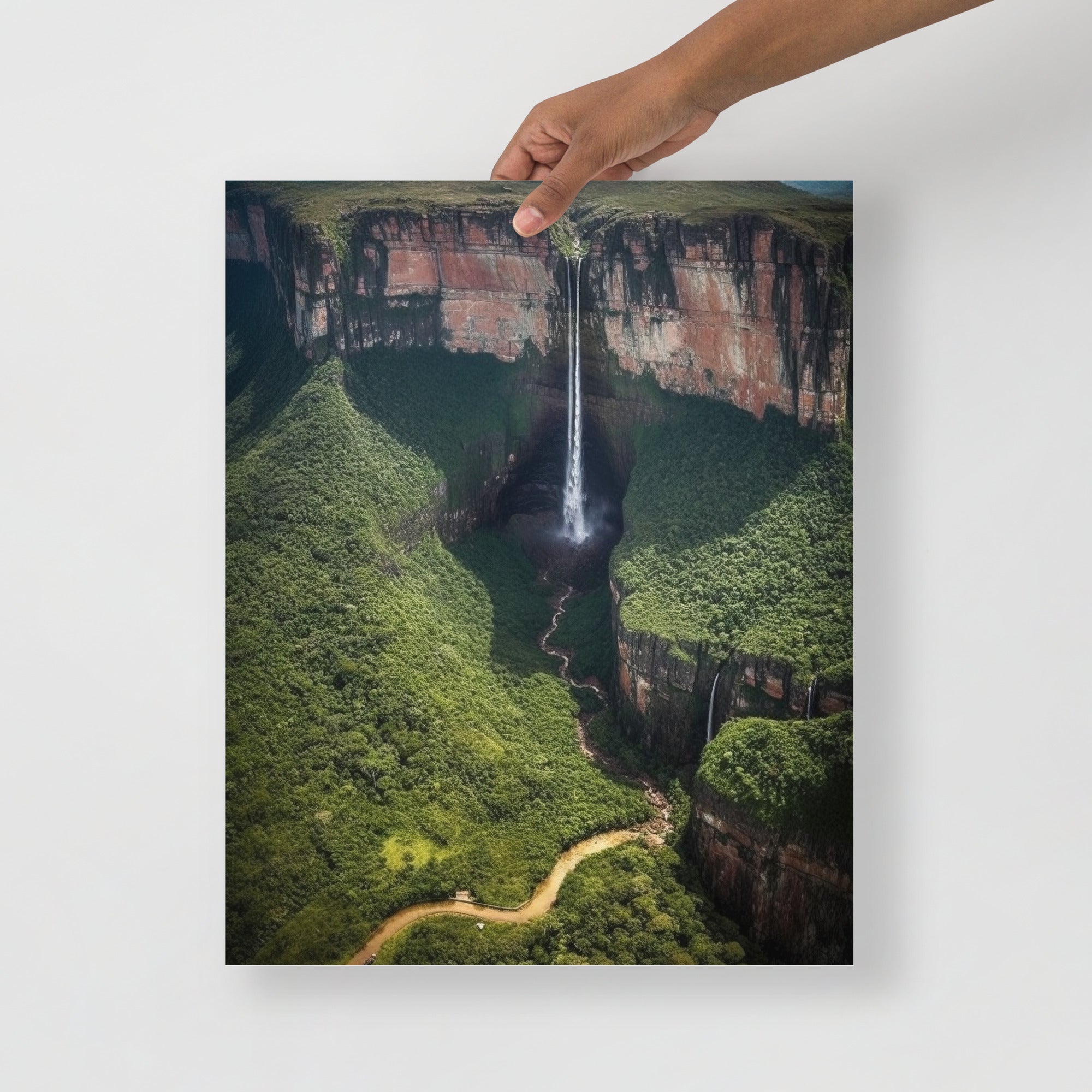 Summit Sojourn: World'S Highest Waterfall Ascent Art Poster by Visual Verse - Image 9