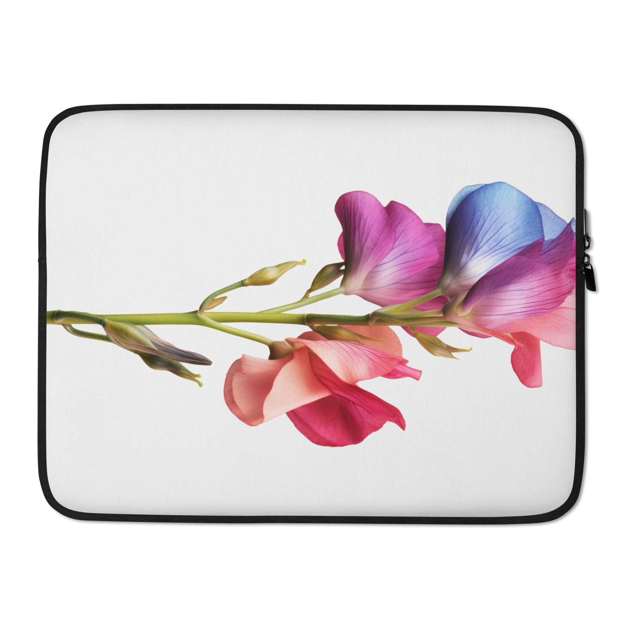 Sweet Pea Flower Laptop Sleeve by Visual Verse - Image 1