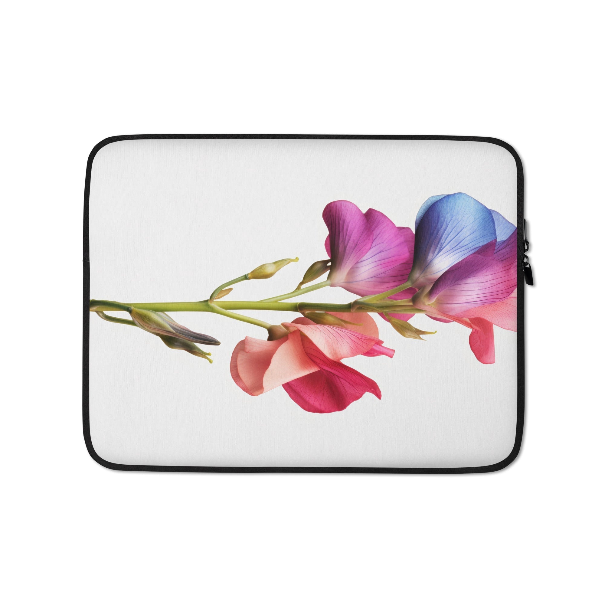 Sweet Pea Flower Laptop Sleeve by Visual Verse - Image 2