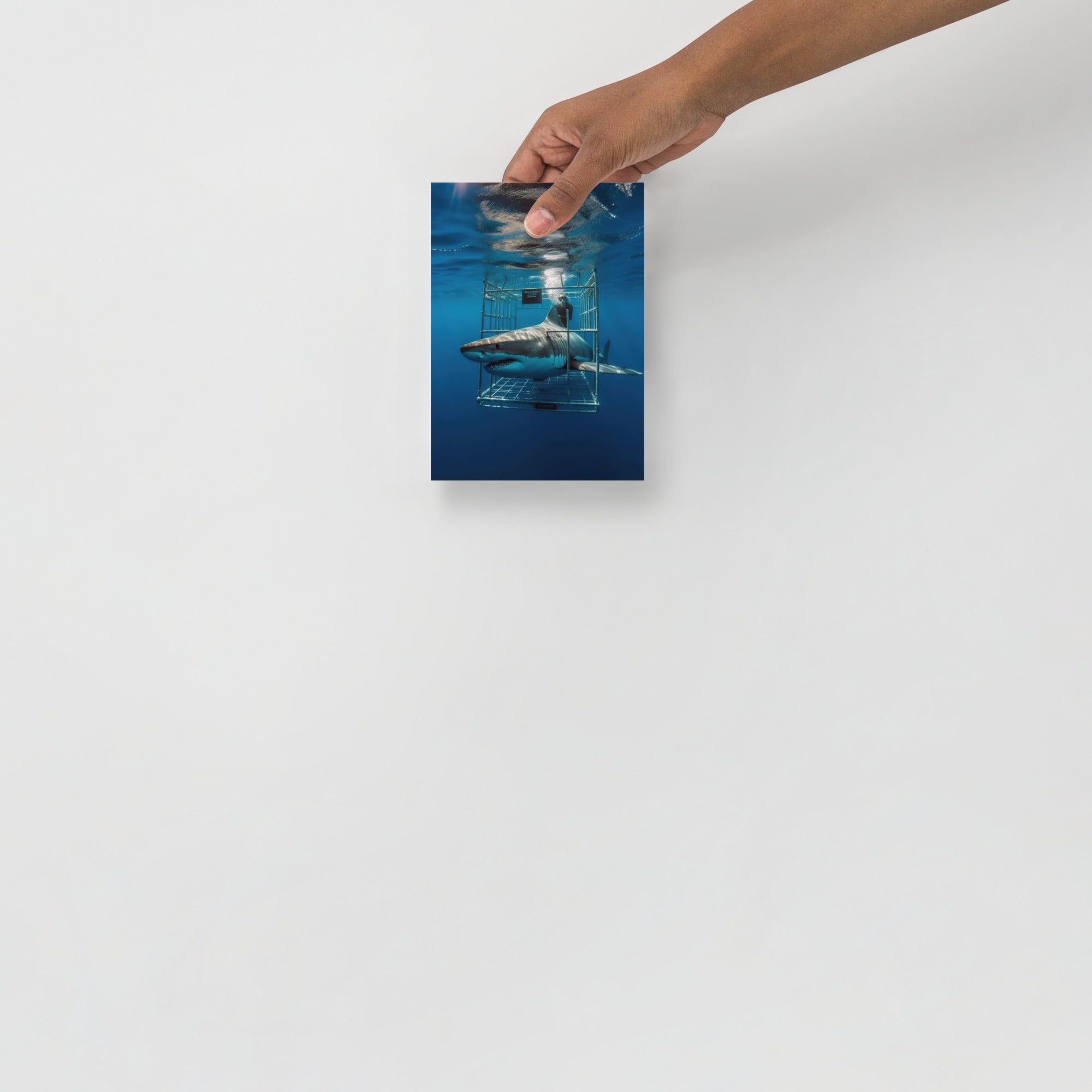 Swimming Adventure with Majestic Great White Sharks Art Poster by Visual Verse - Image 8