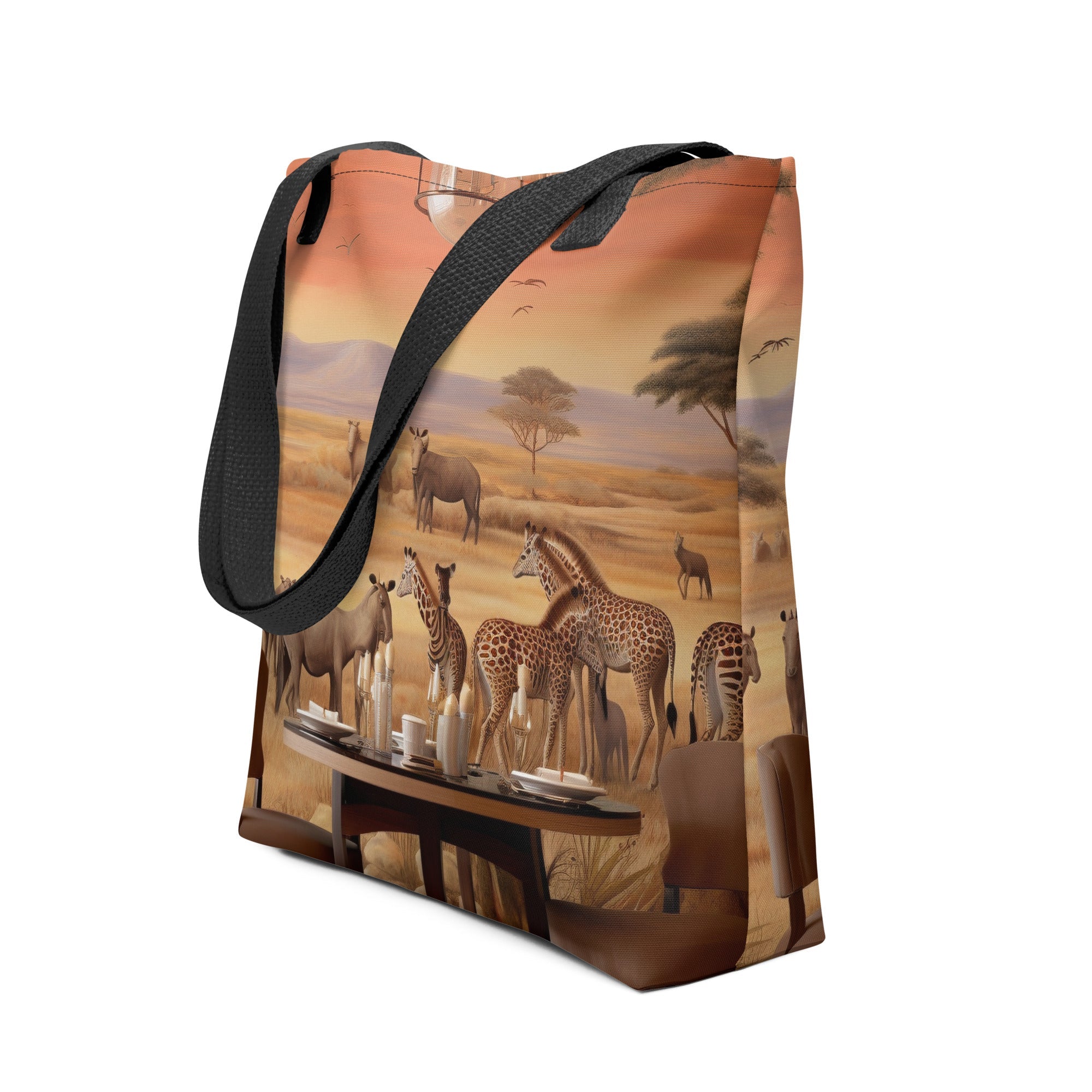 Table at Masai Mara National Reserve Kenya Tote Bag by Visual Verse - Image 1