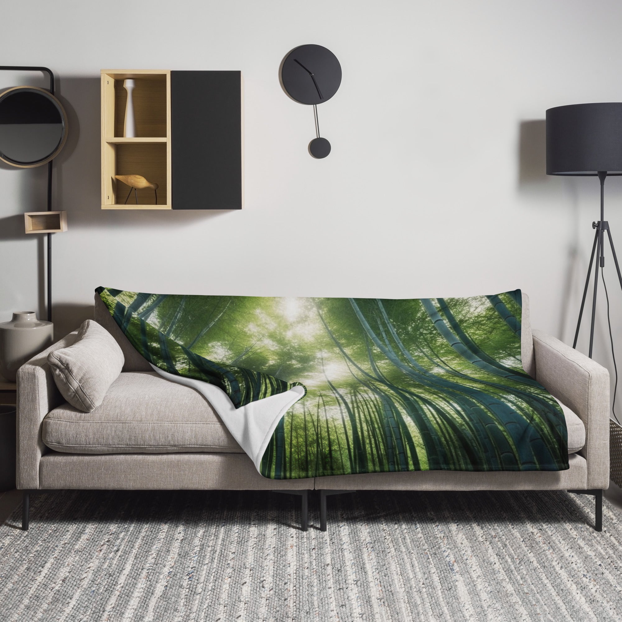 The Arashiyama Bamboo Grove Japan Blanket by Visual Verse - Image 1