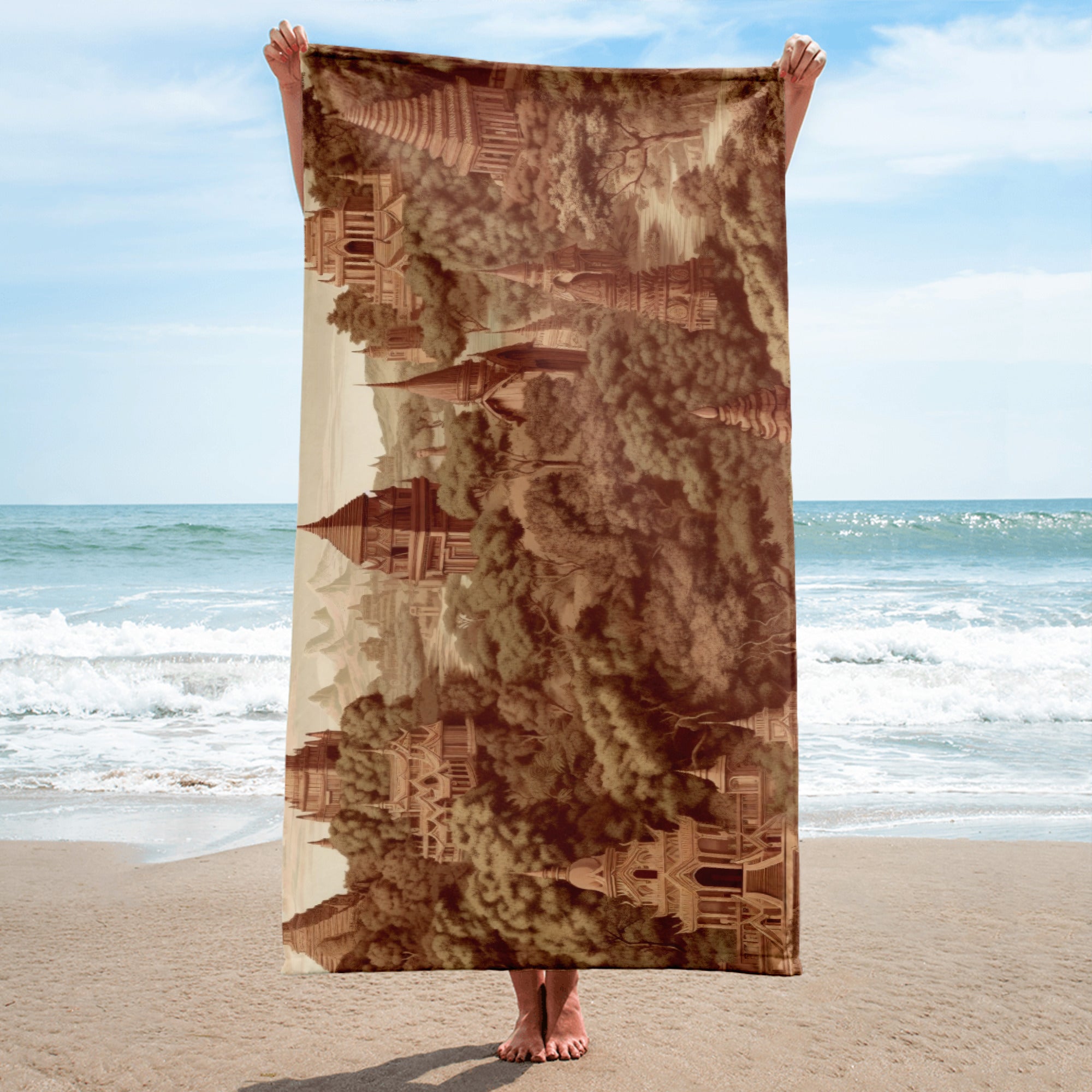 The Bagan Myanmar Beach Towel by Visual Verse - Image 2