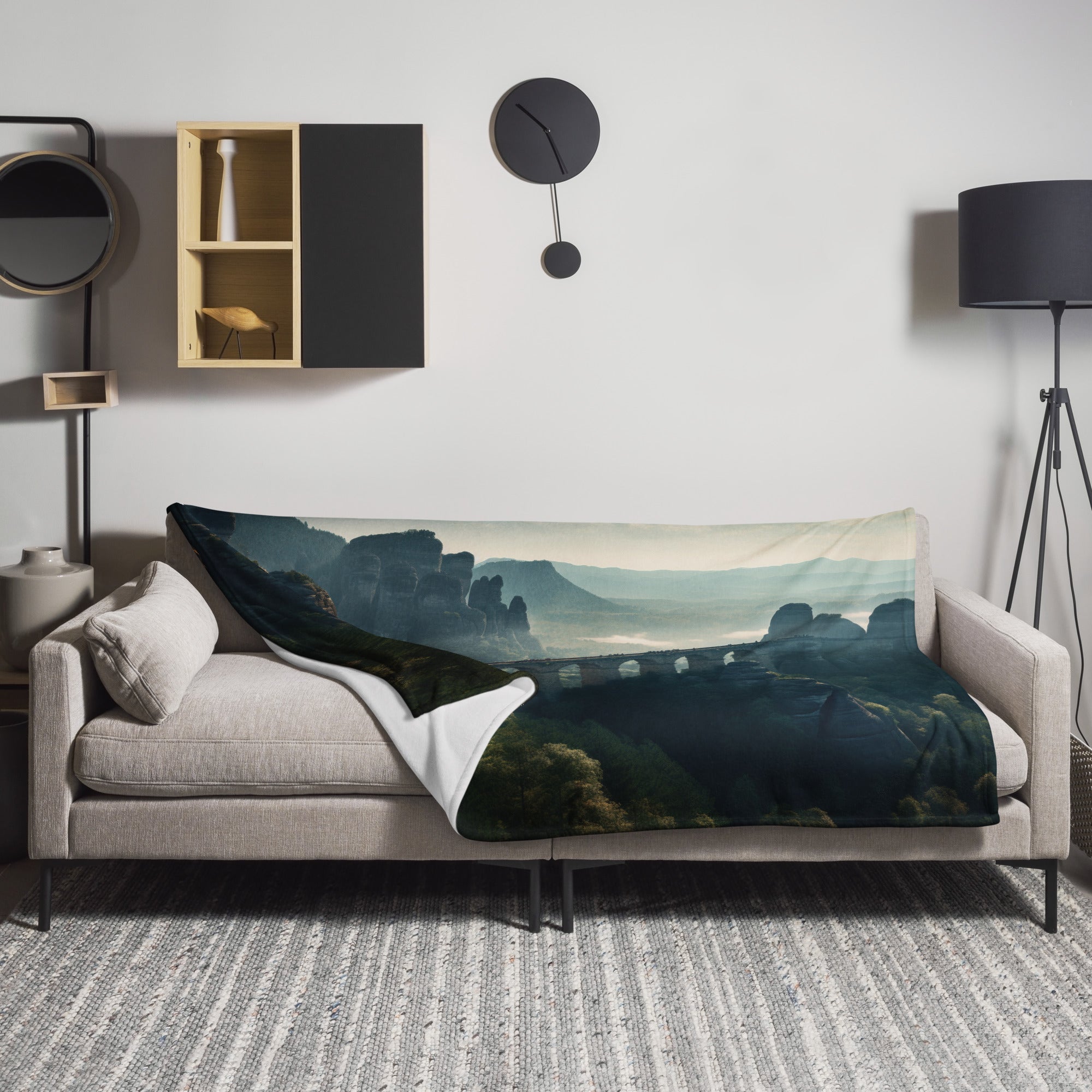 The Bastei Bridge Germany Blanket by Visual Verse - Image 1