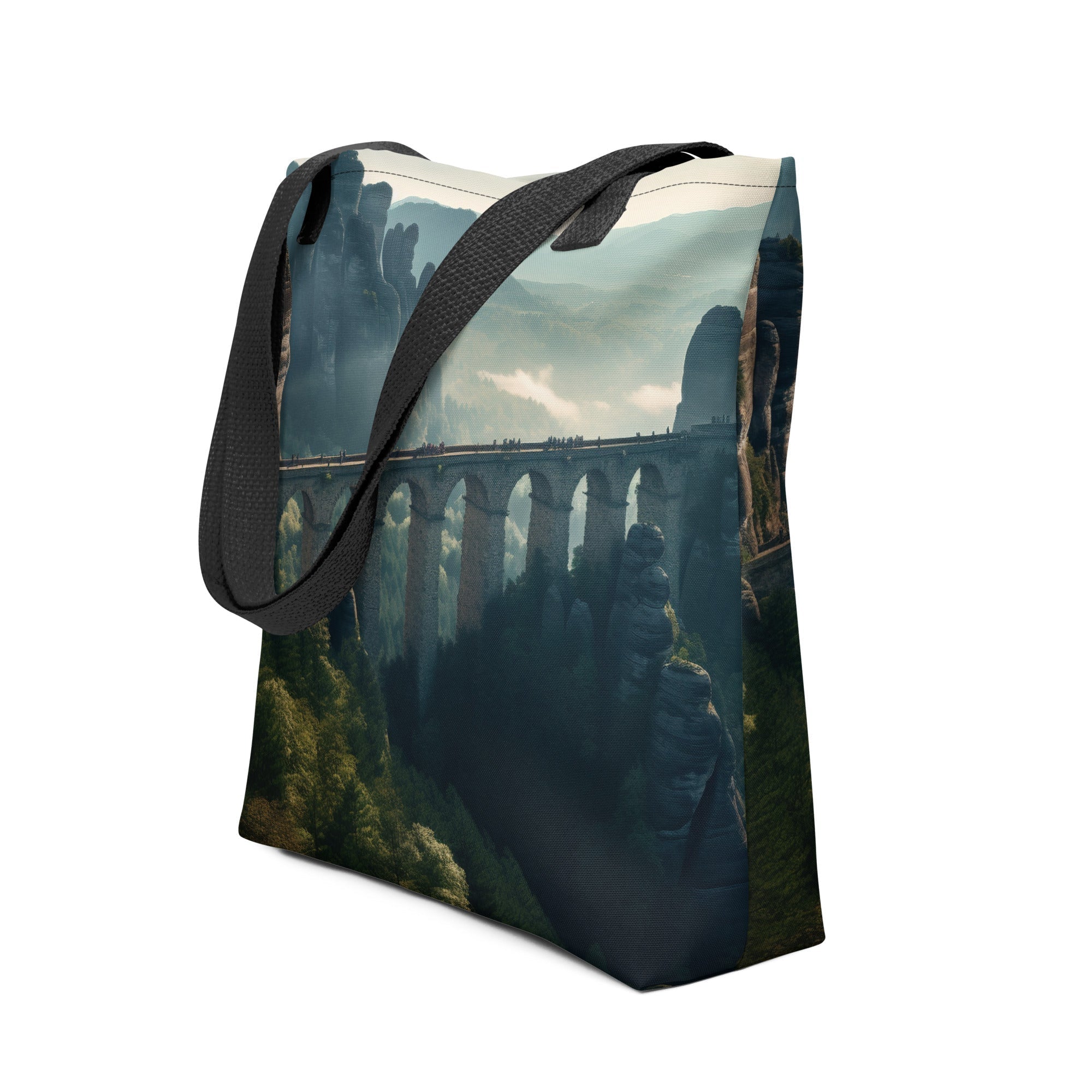 The Bastei Bridge Germany Tote Bag by Visual Verse - Image 1